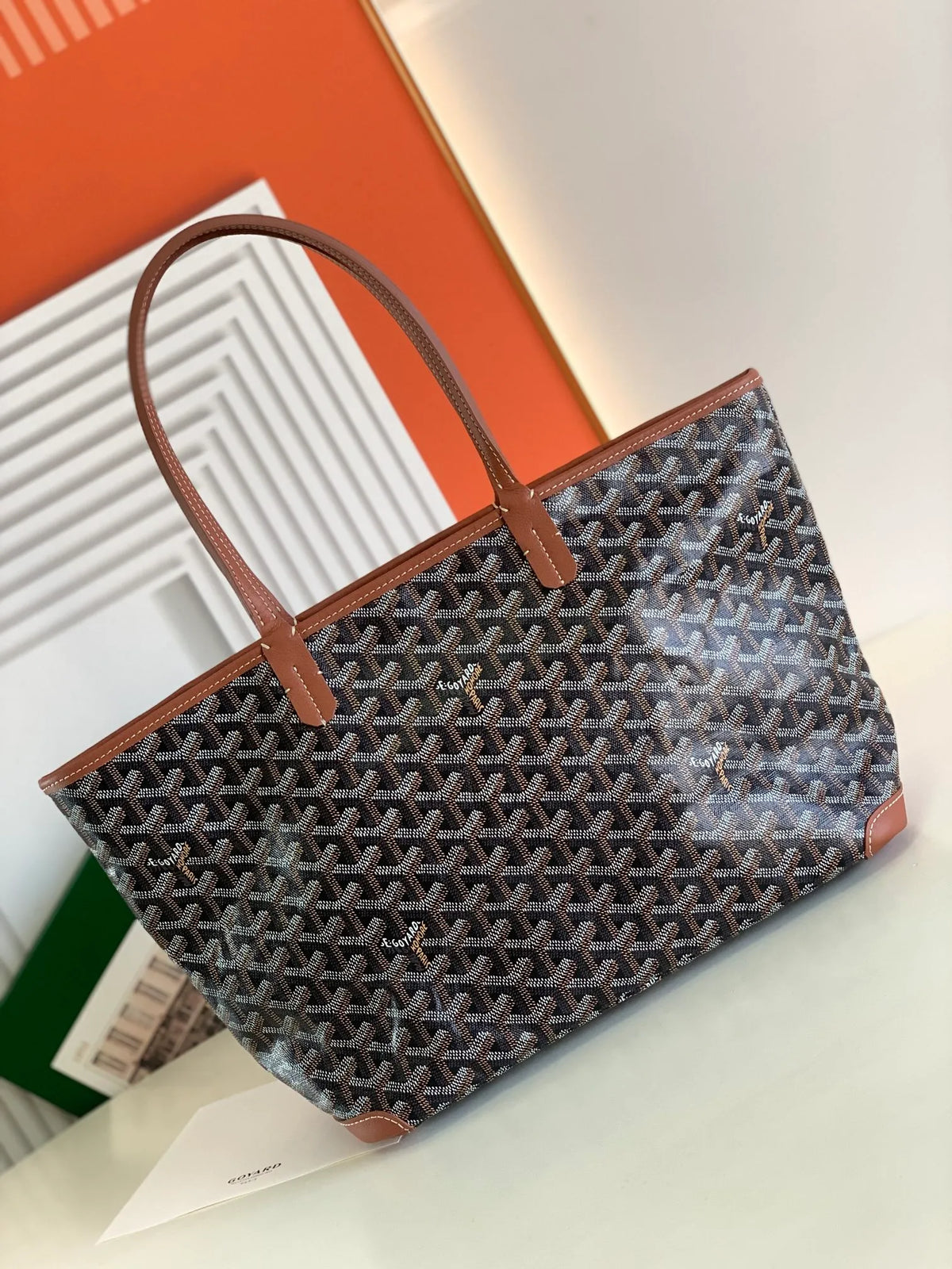 Goyard Artois PM Tote Bag Canvas Leather 8022
