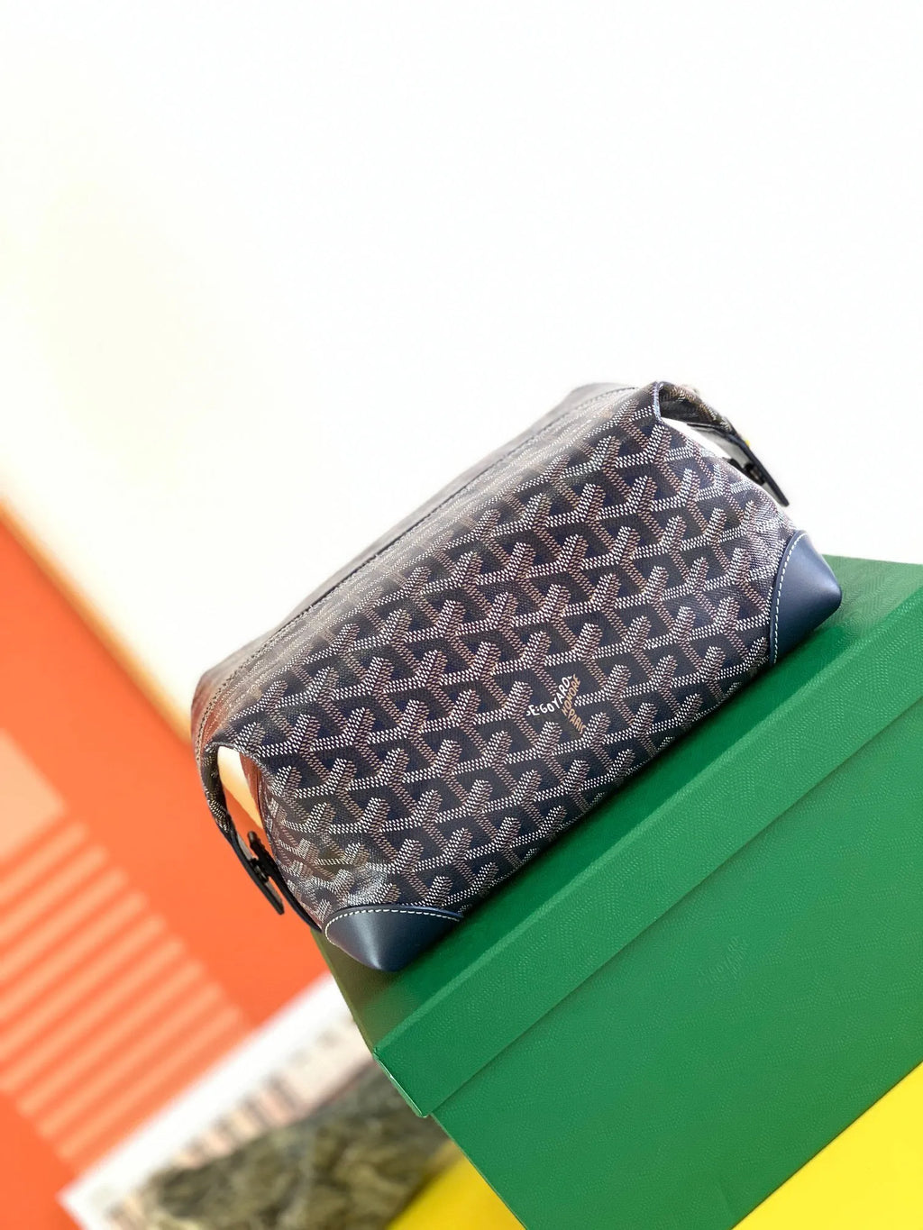Goyard Boeing 25 Toiletry Bag Coated Canvas Leather 8065