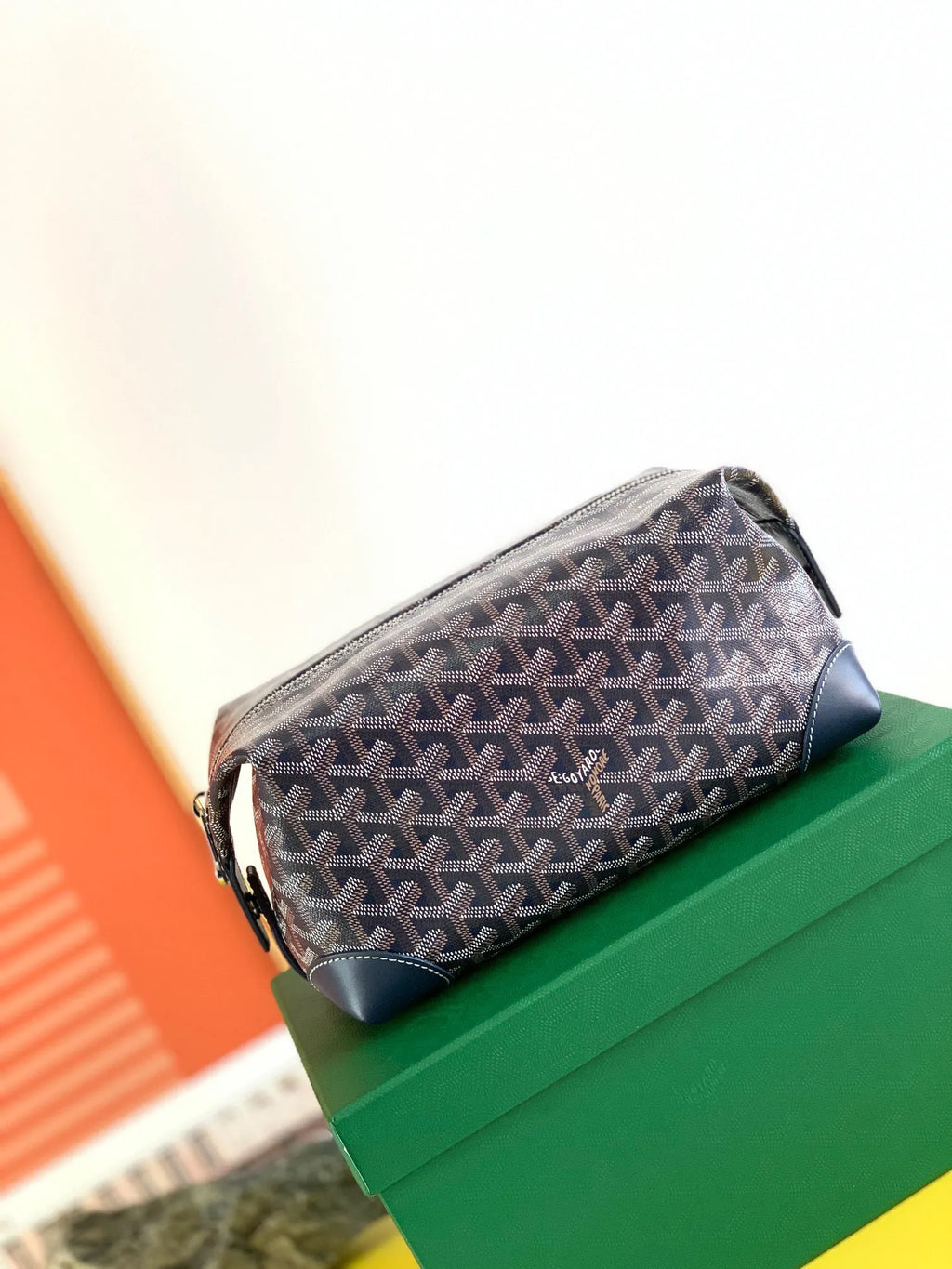 Goyard Boeing 25 Toiletry Bag Coated Canvas Leather 8065