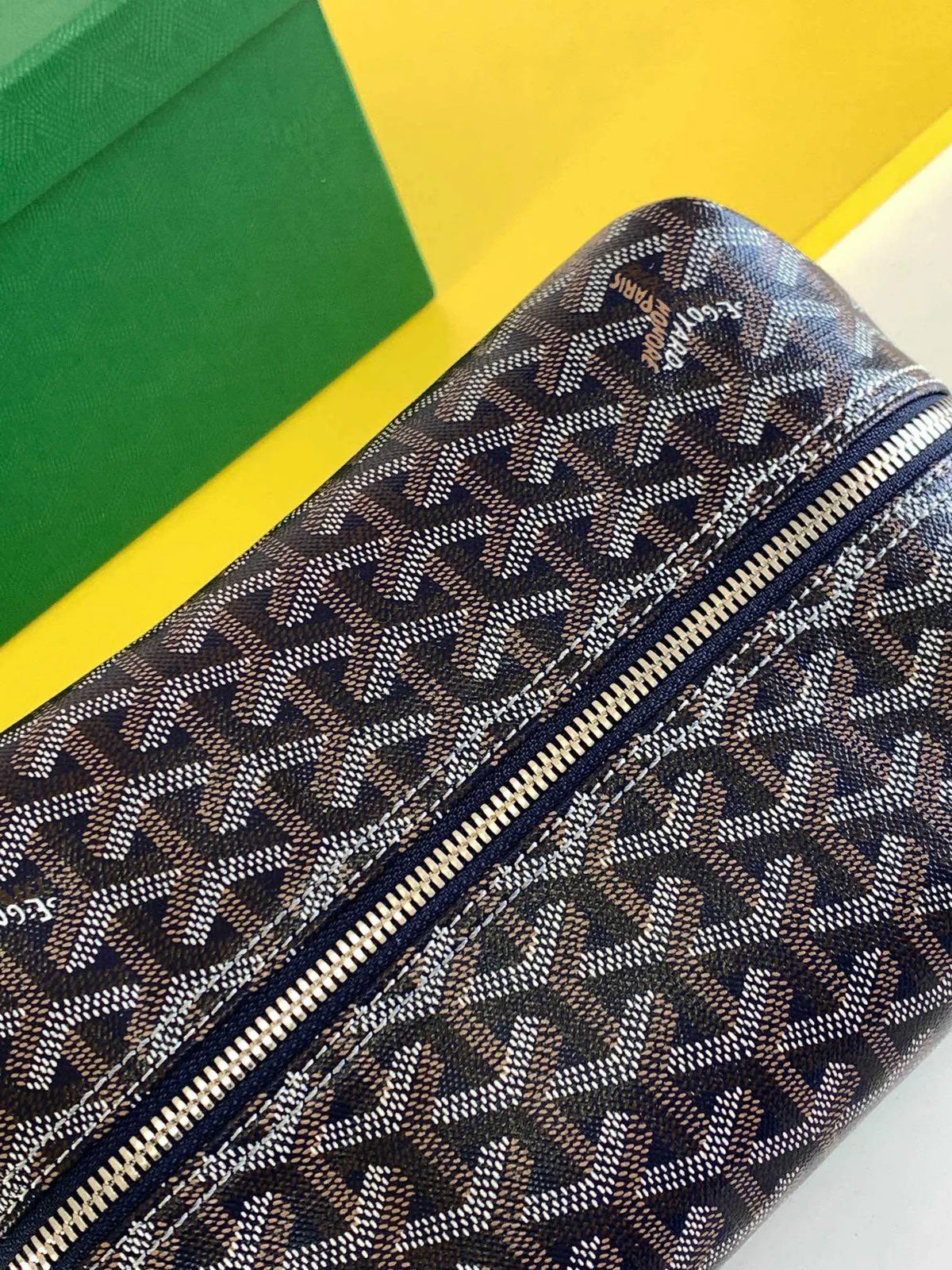 Goyard Boeing 25 Toiletry Bag Coated Canvas Leather 8065