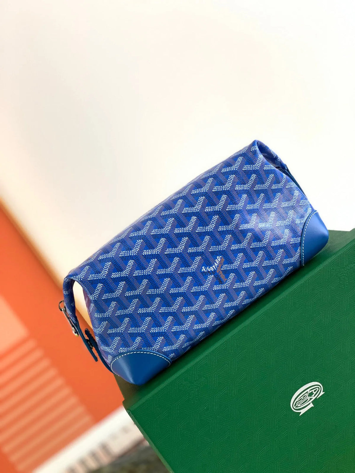 Goyard Boeing 25 Toiletry Clutch Bag Coated Canvas Leather 8065