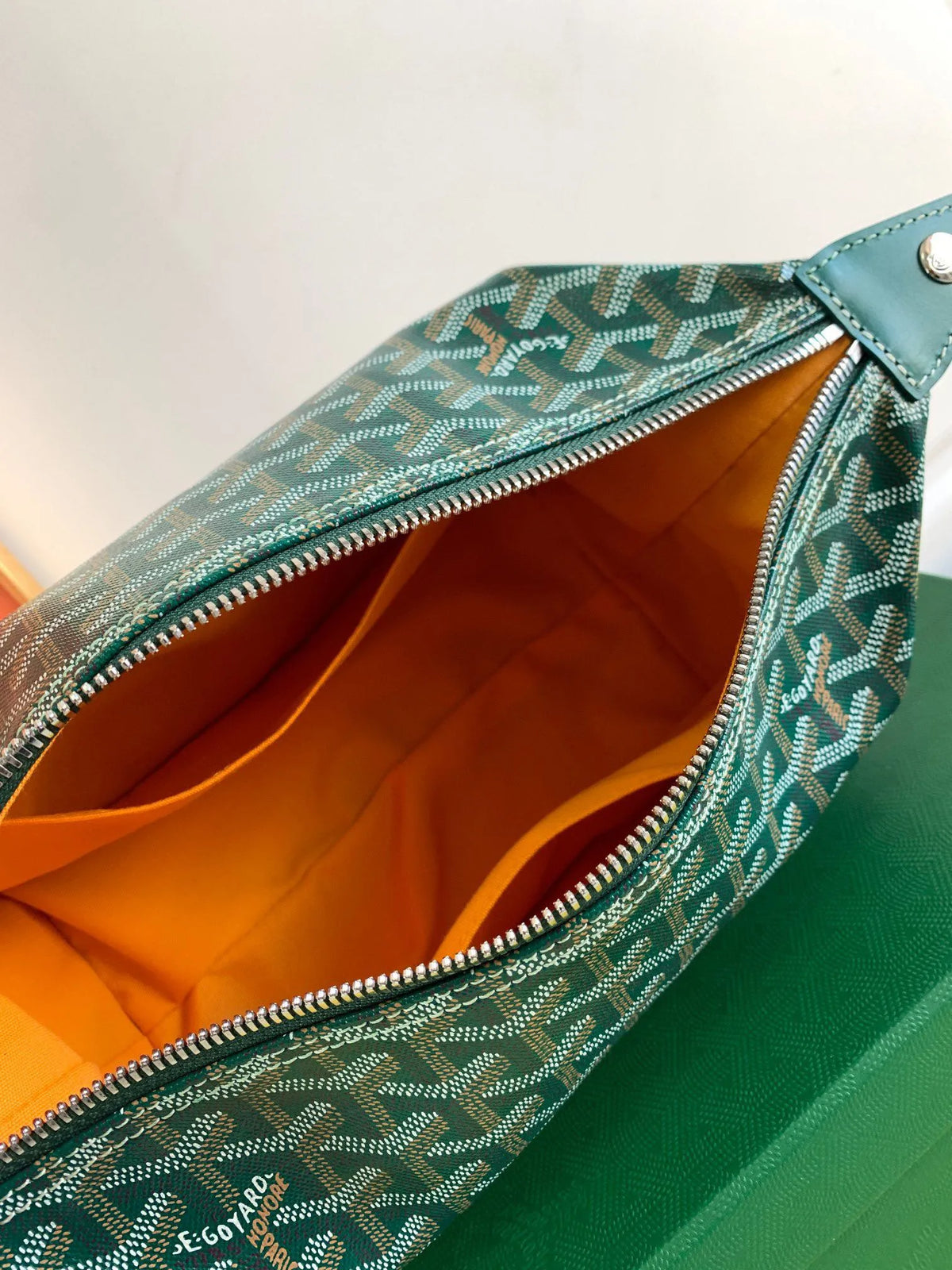 Goyard Boeing 25 Toiletry Clutch Bag Coated Canvas Leather 8065