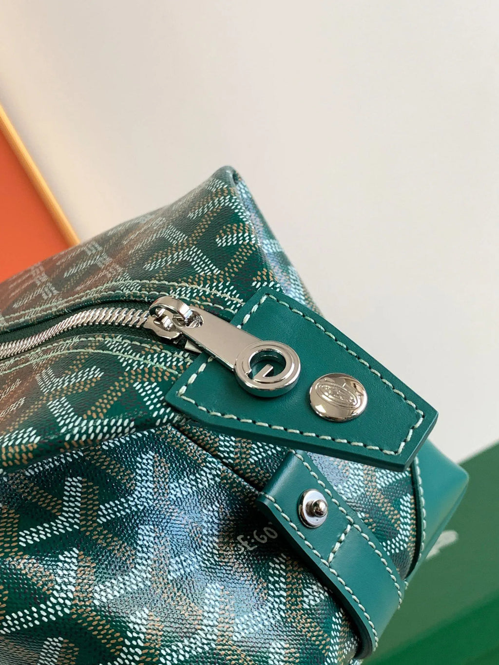Goyard Boeing 25 Toiletry Clutch Bag Coated Canvas Leather 8065