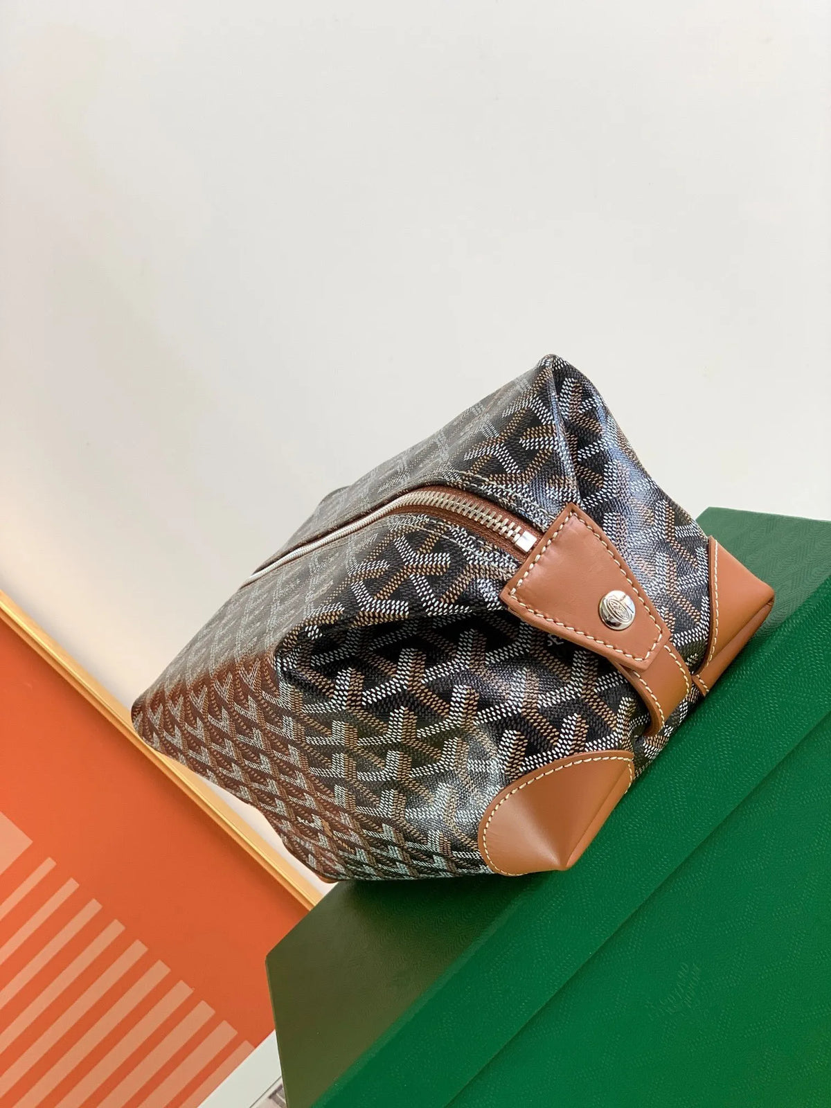 Goyard Boeing 25 Toiletry Pouch Clutch Bag Coated Canvas 236646
