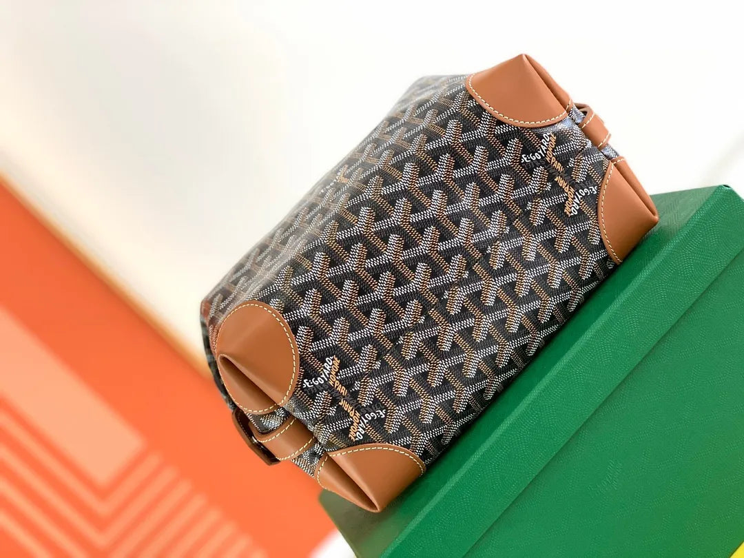 Goyard Boeing 25 Toiletry Pouch Clutch Bag Coated Canvas 236646