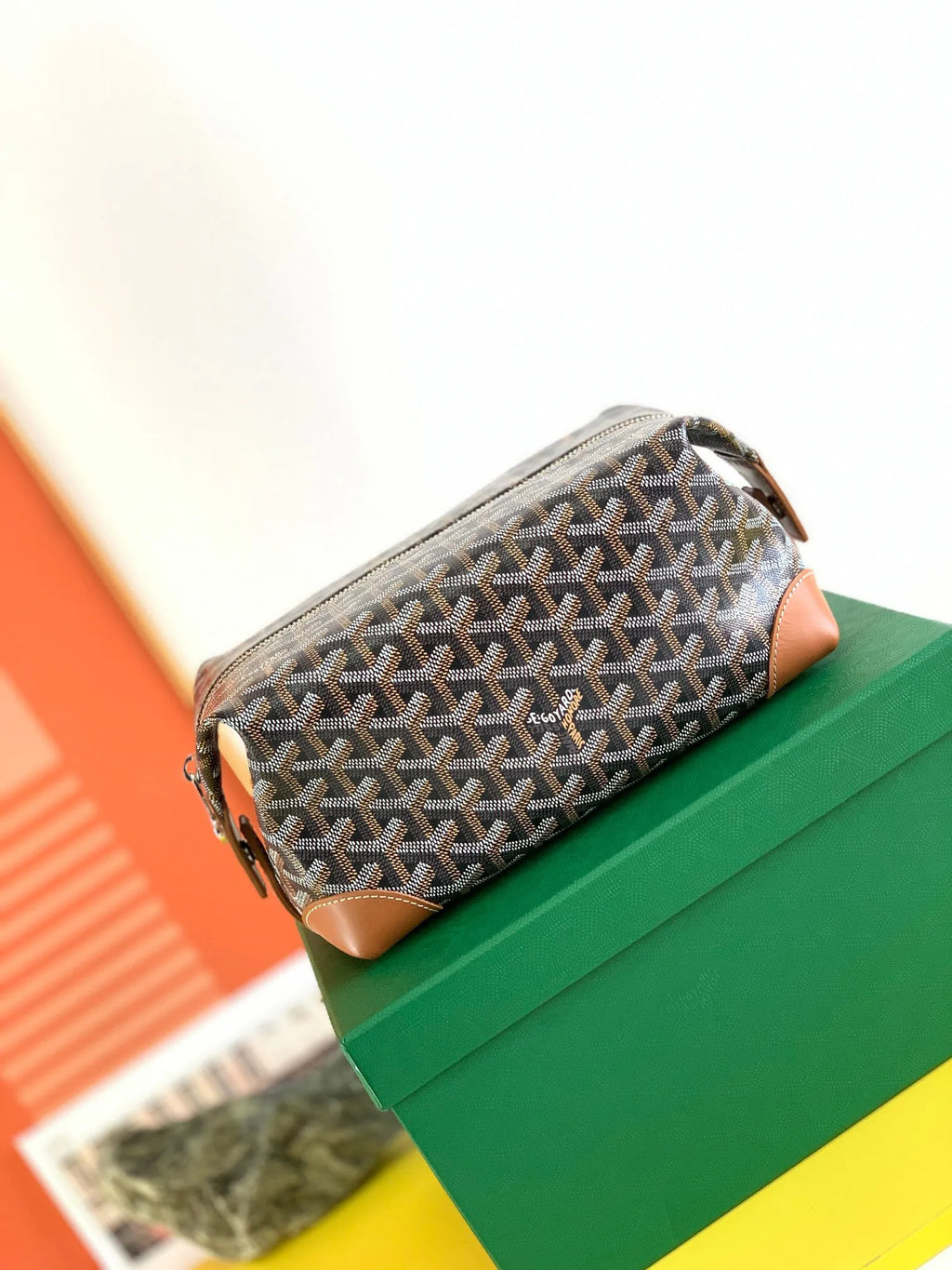 Goyard Boeing 25 Toiletry Pouch Clutch Bag Coated Canvas 236646