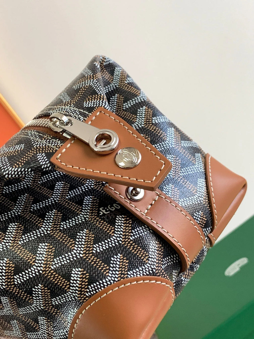 Goyard Boeing 25 Toiletry Pouch Clutch Bag Coated Canvas 236646