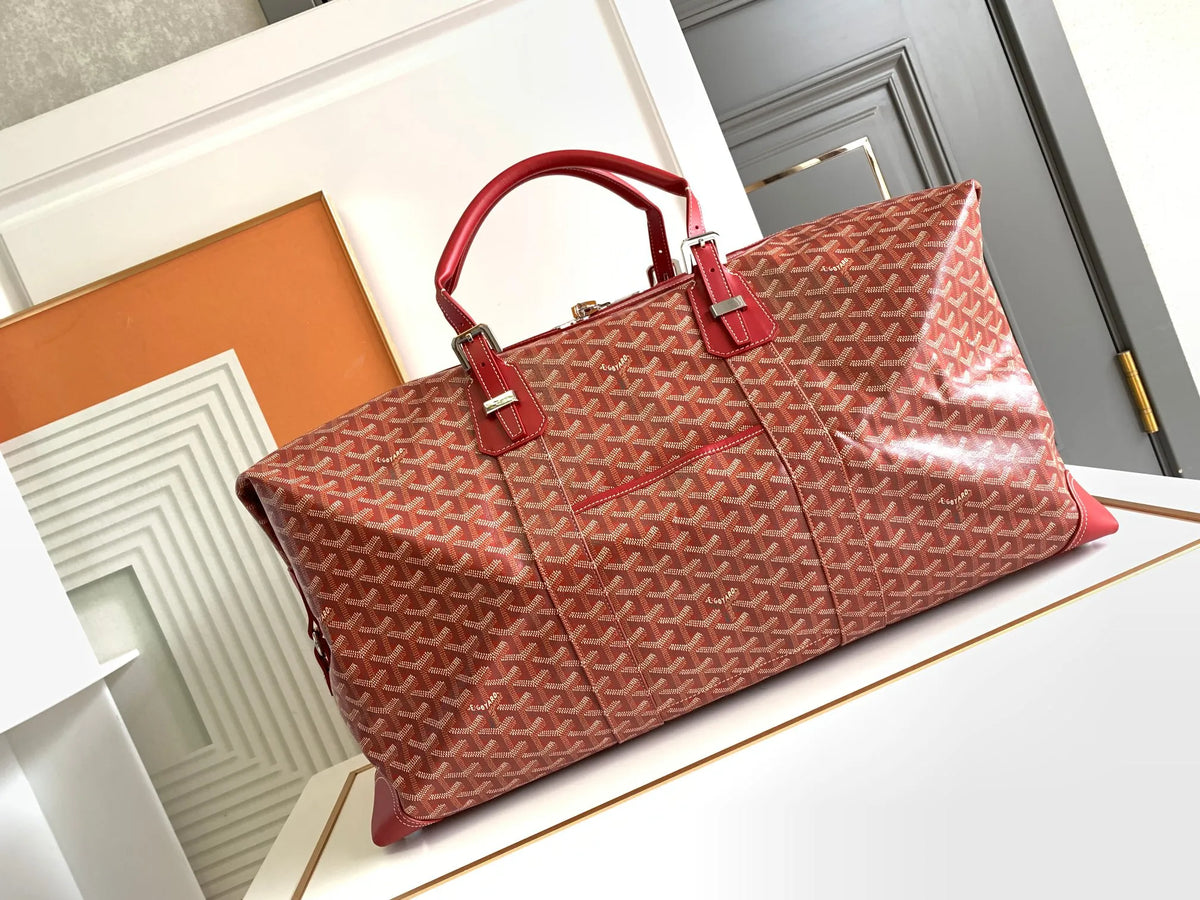 Goyard Boeing 55 Travel Bag Coated Canvas Leather 8062
