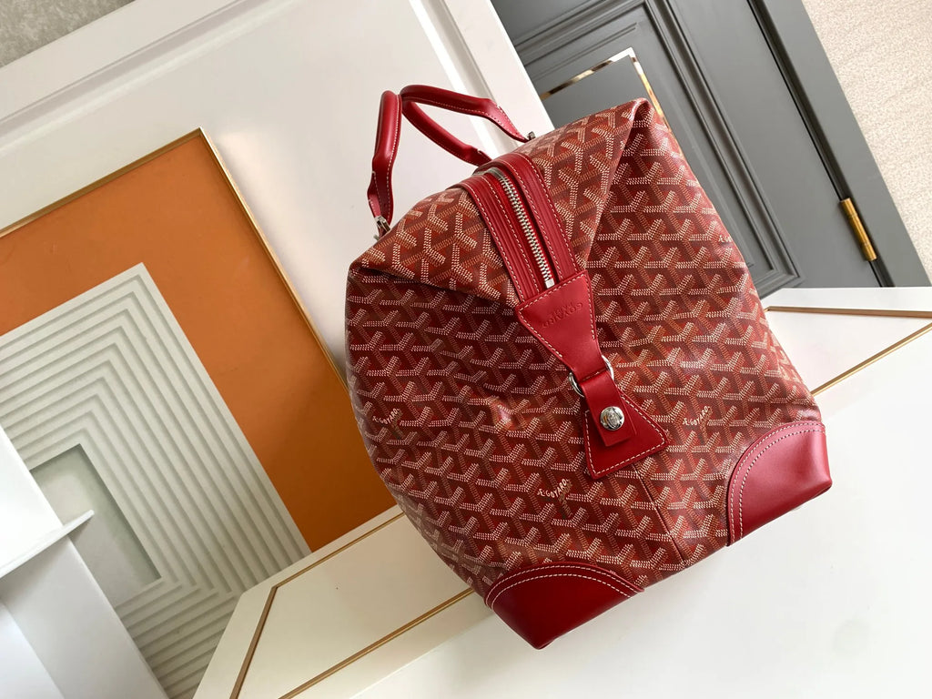 Goyard Boeing 55 Travel Bag Coated Canvas Leather 8062