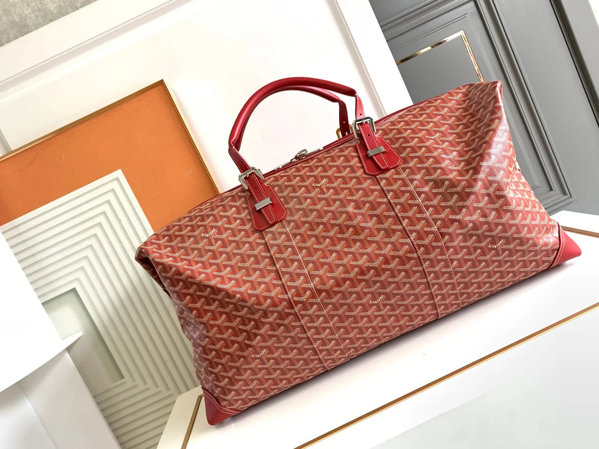 Goyard Boeing 55 Travel Bag Coated Canvas Leather 8062