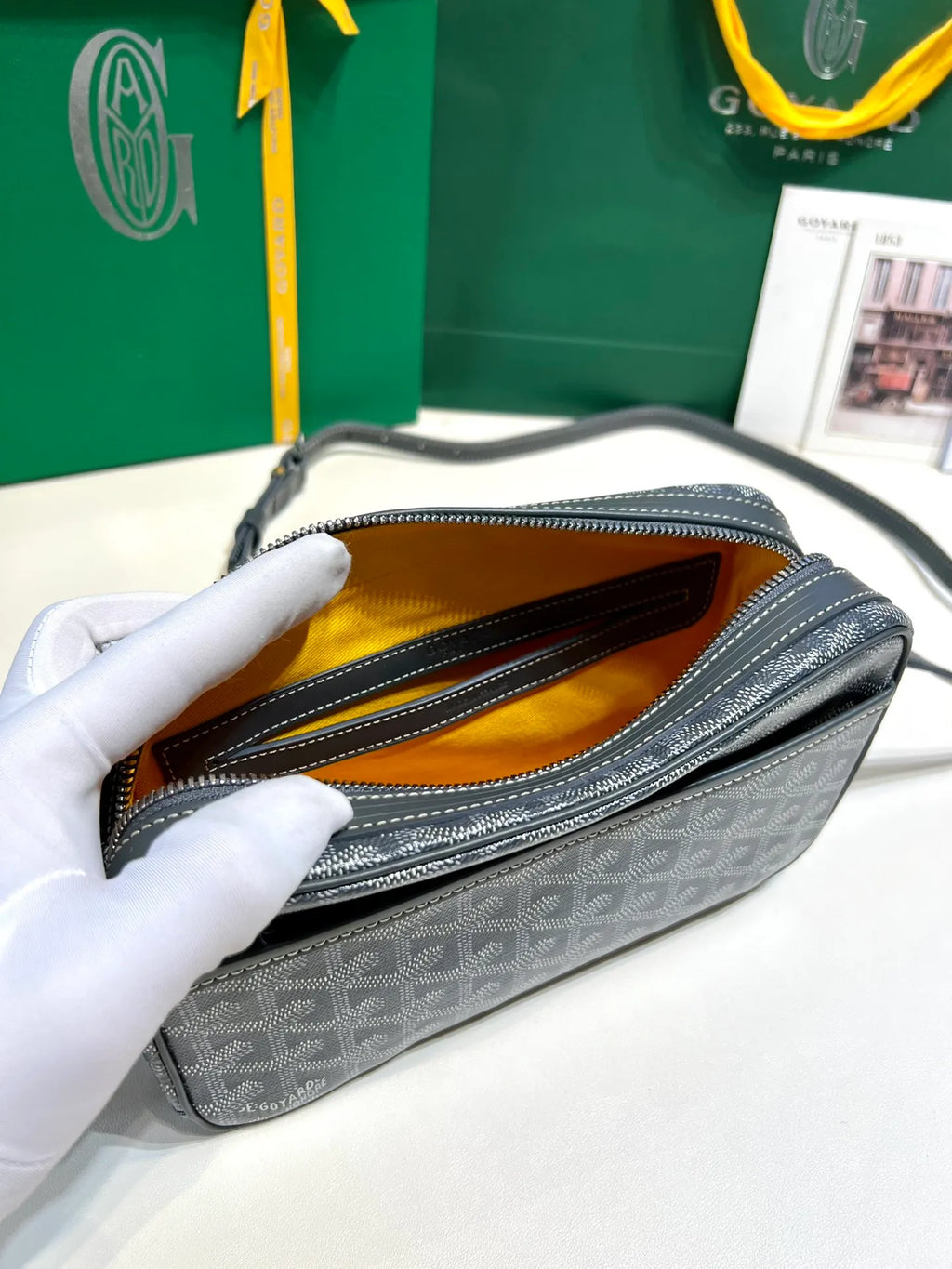 Goyard CapVert Camera Bag Coated Canvas Leather 80180550