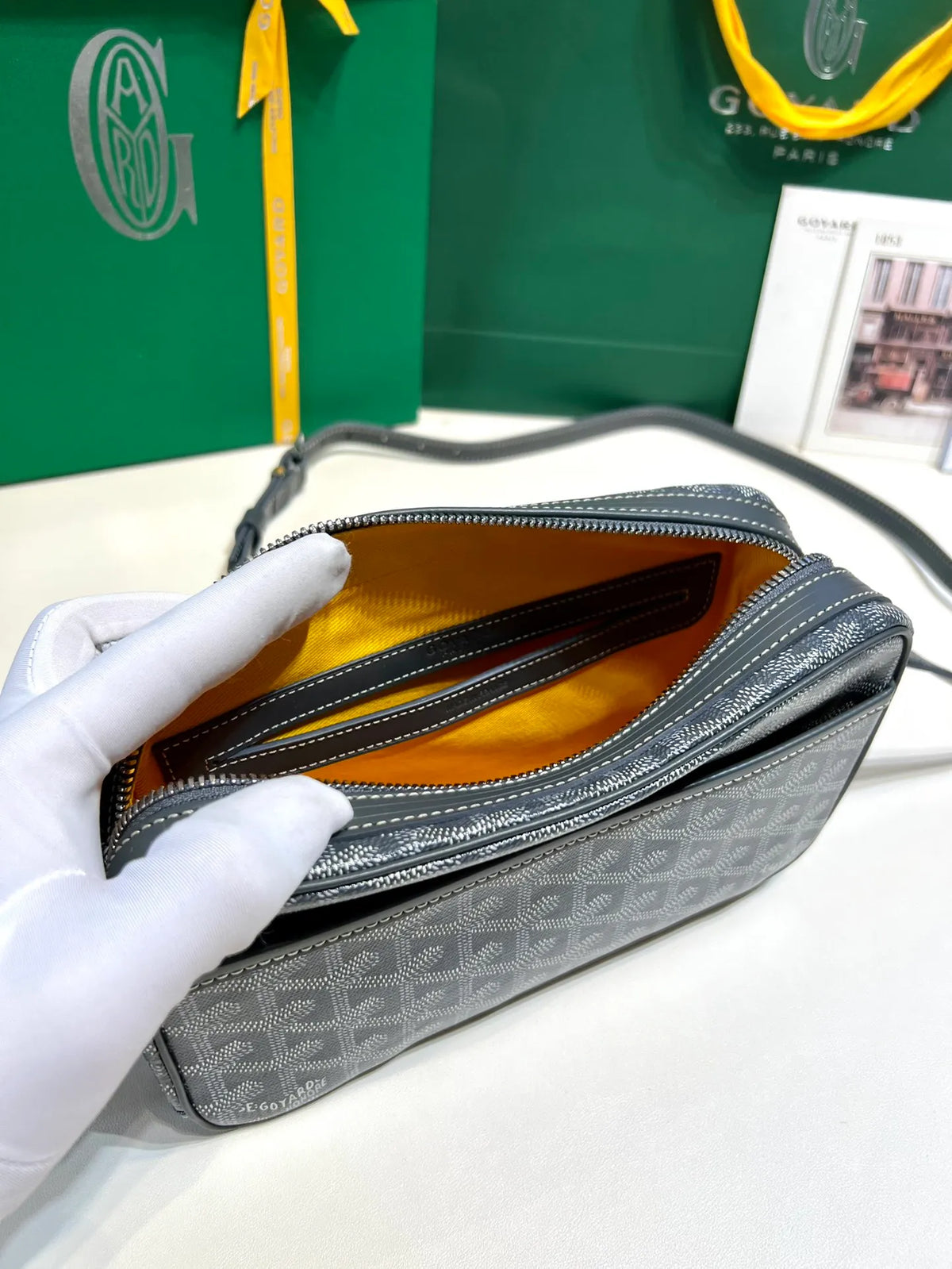 Goyard CapVert Camera Bag Coated Canvas Leather 80180550