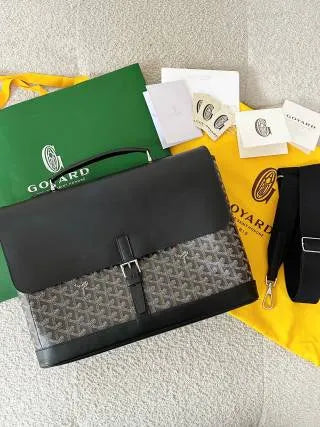 Goyard Citadin Briefcase Bag Coated Canvas Leather 610301050