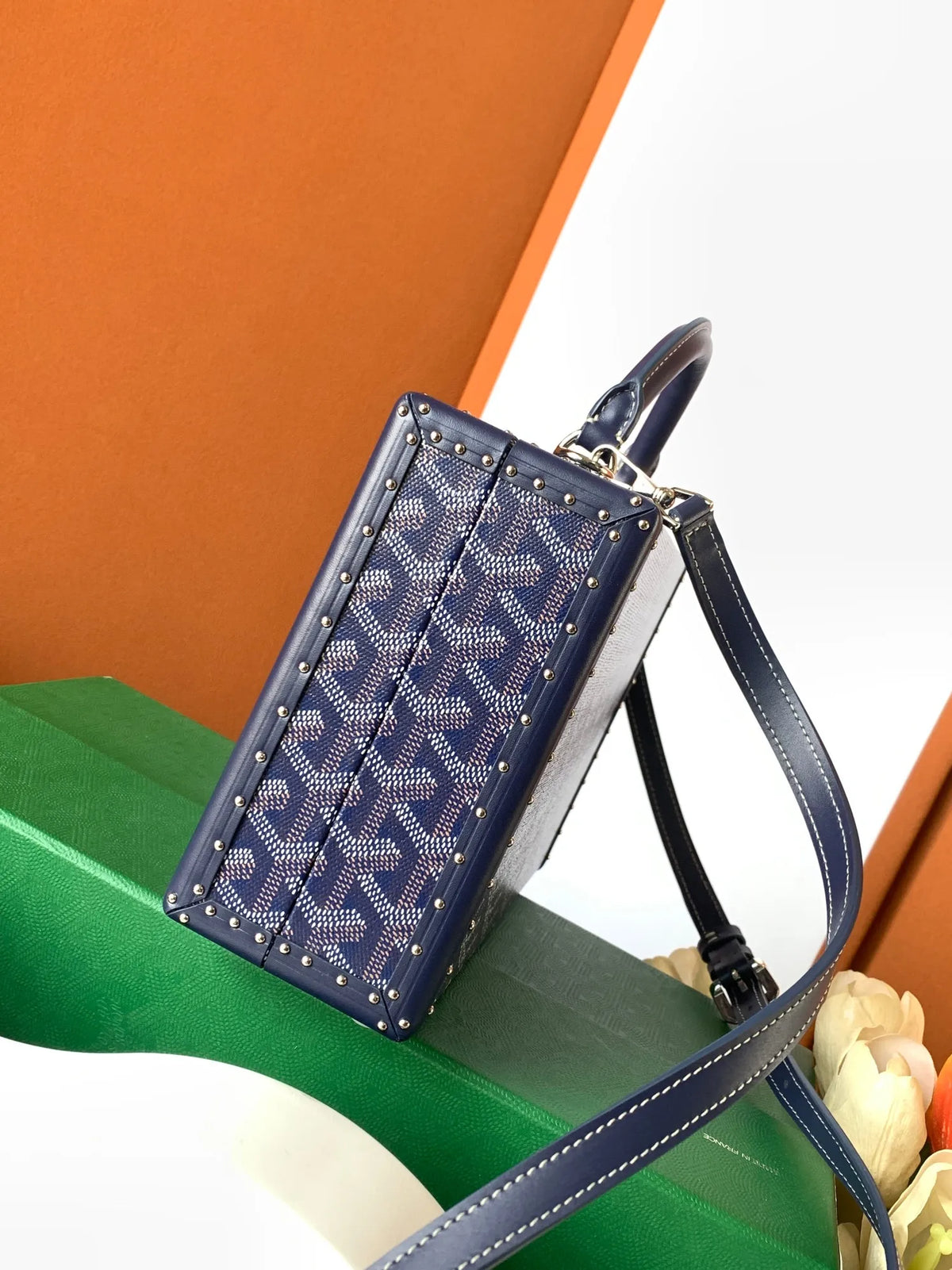 Goyard Grand Hôtel Box Bag Coated Canvas Leather 8119