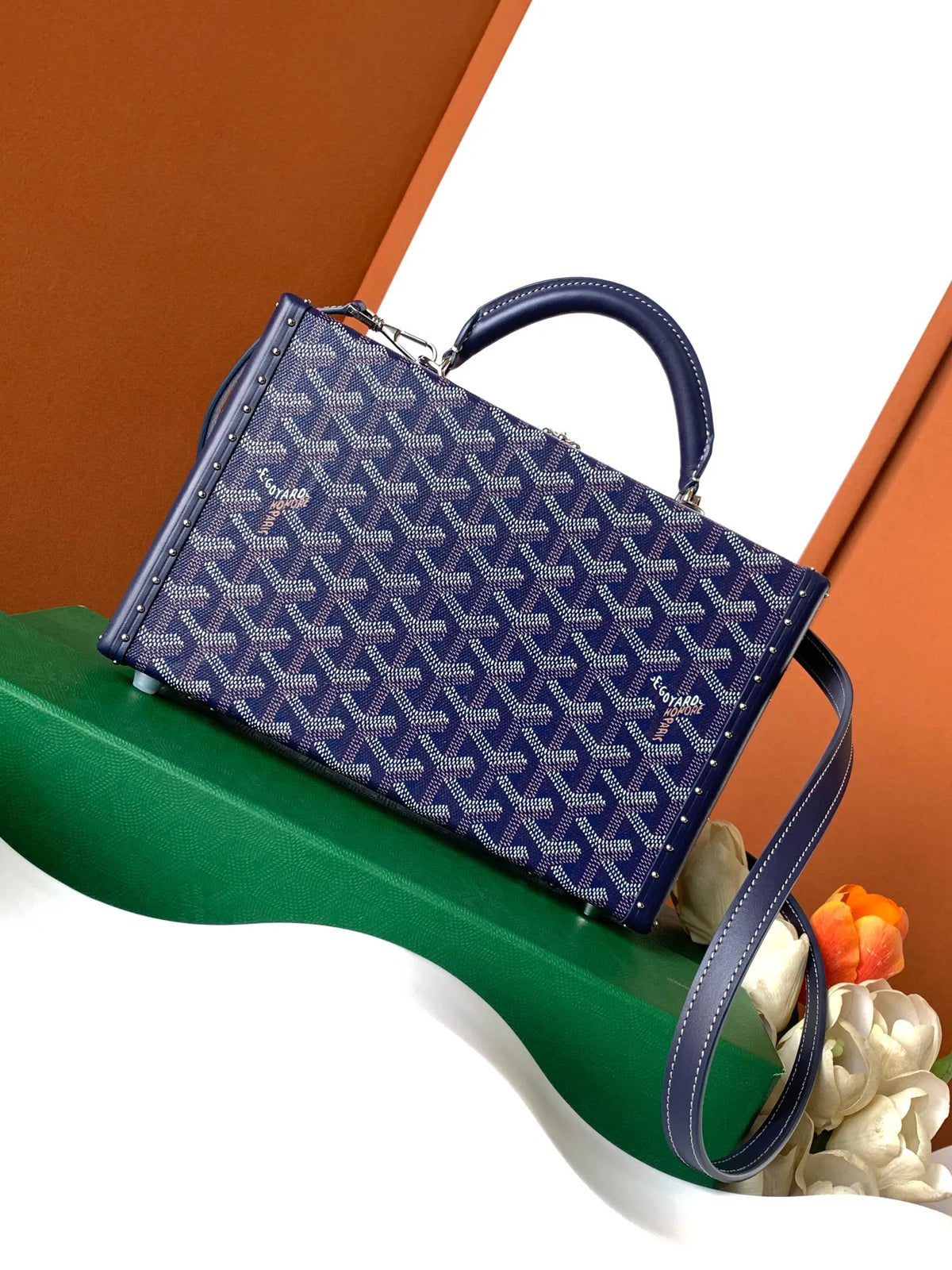 Goyard Grand Hôtel Box Bag Coated Canvas Leather 8119