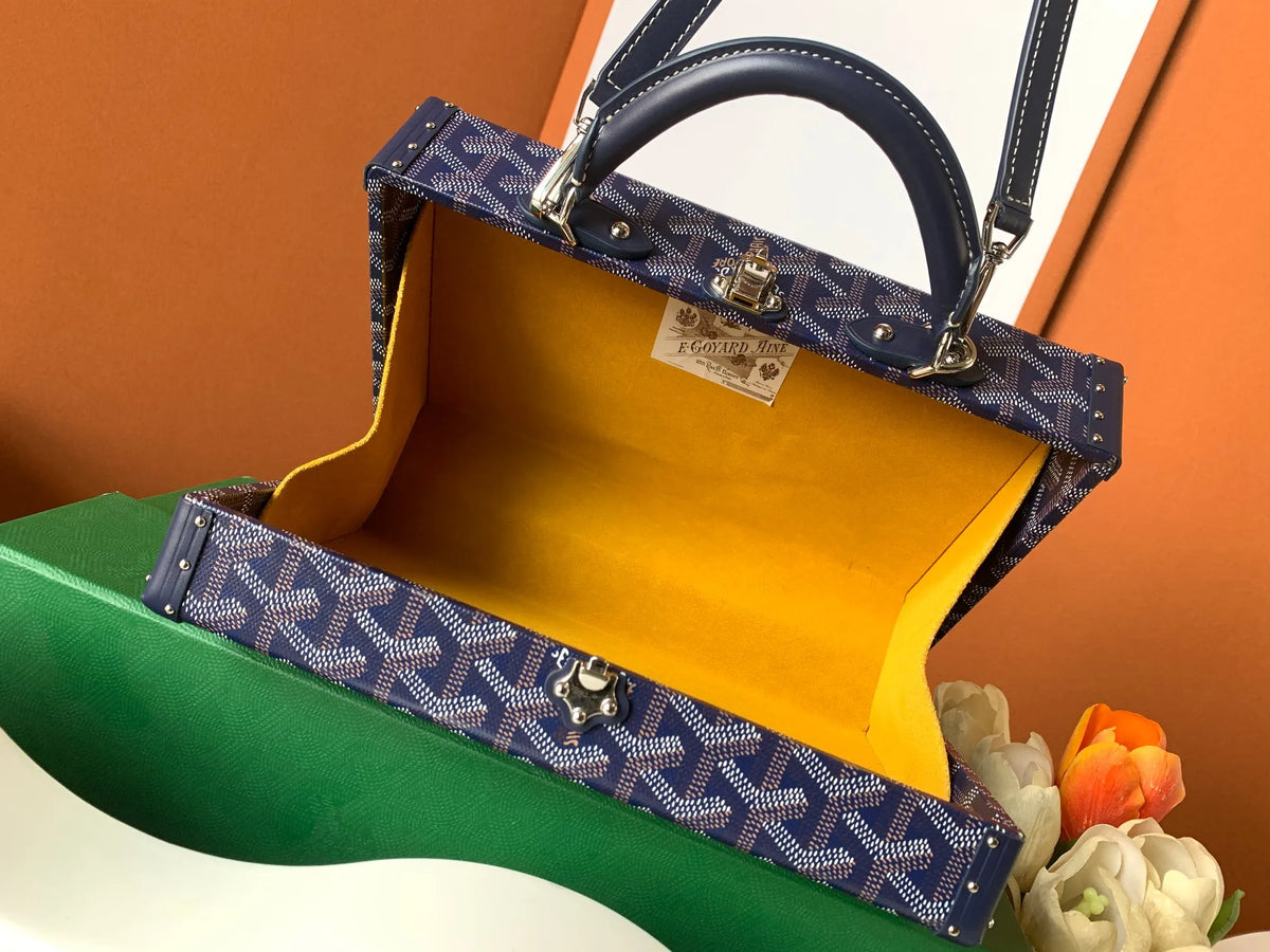 Goyard Grand Hôtel Box Bag Coated Canvas Leather 8119