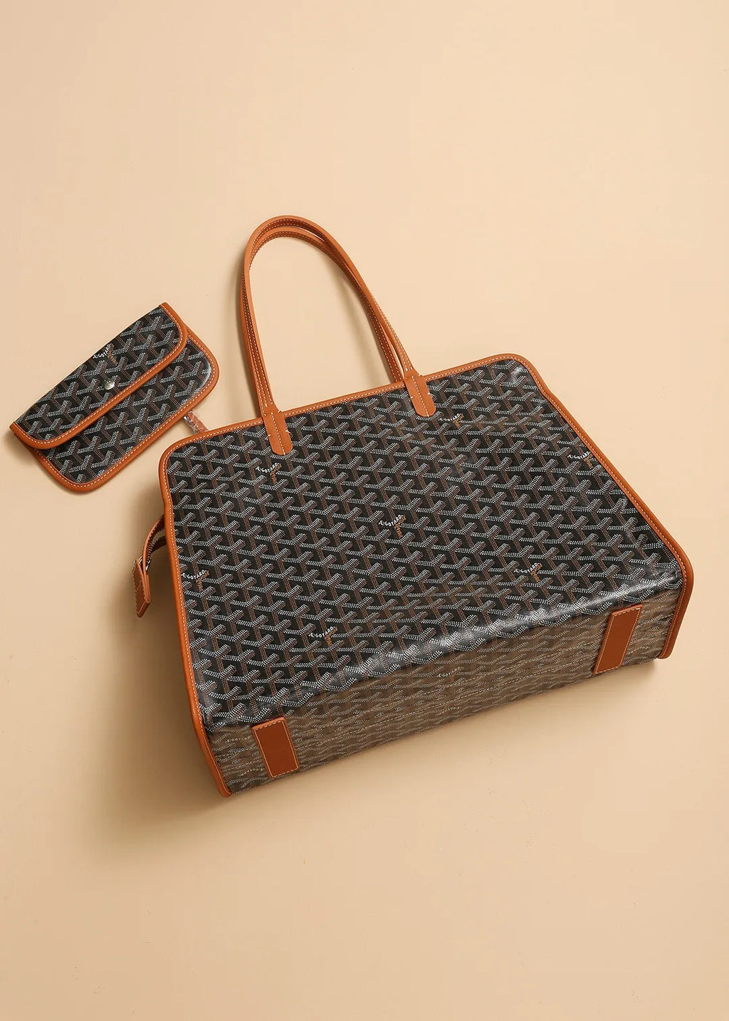 Goyard Hardy PM Bag Coated Canvas Leather 8016
