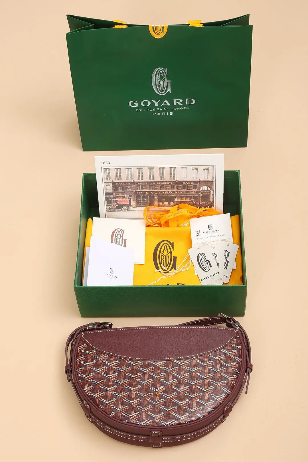 Goyard Hirondelle Shoulder Bag Coated Canvas Leather 8028