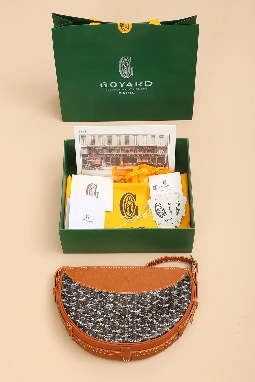 Goyard Hirondelle Swallow Bag Coated Canvas Leather 8028