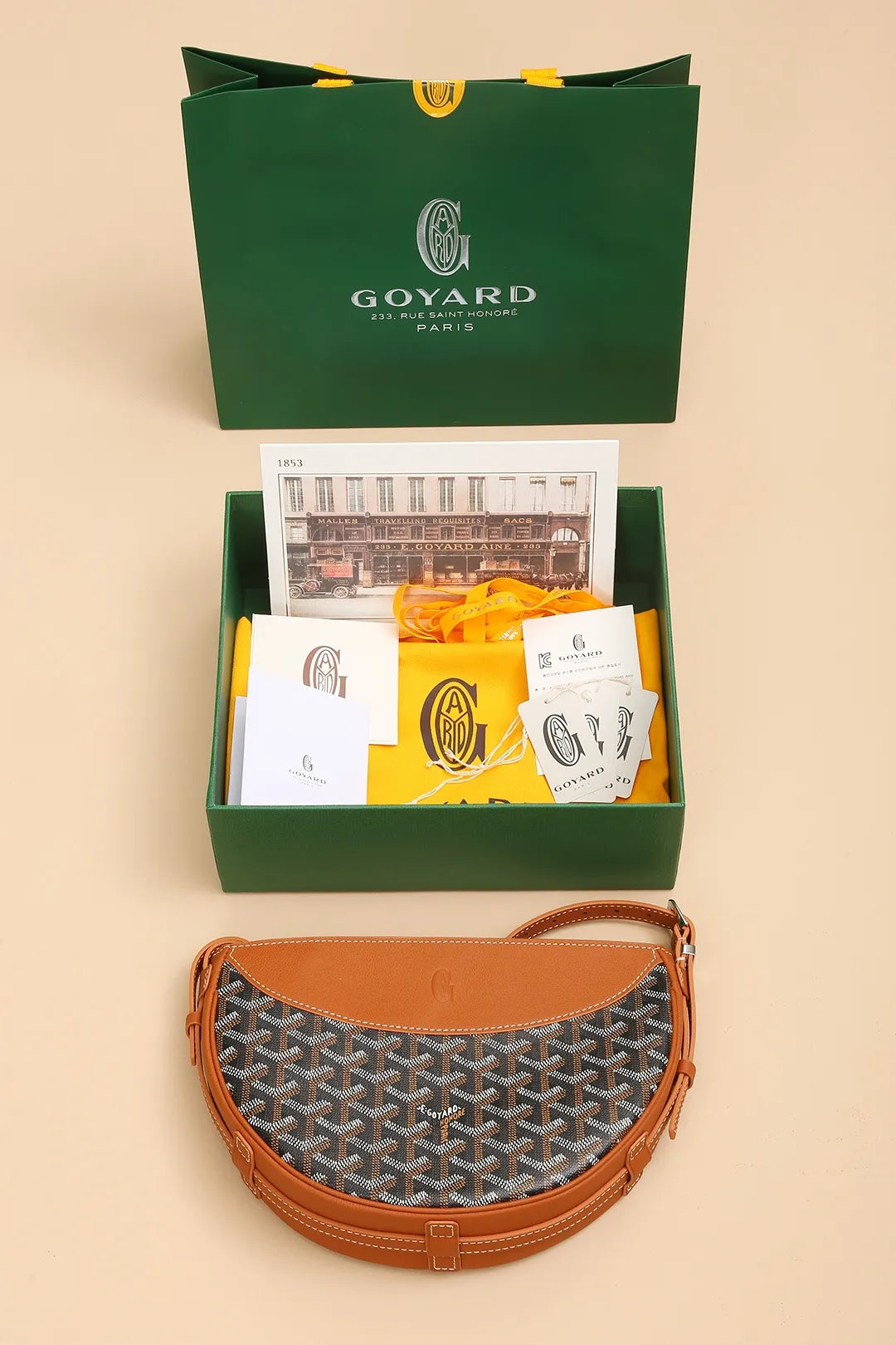 Goyard Hirondelle Swallow Bag Coated Canvas Leather 8028