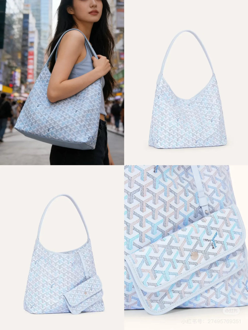 Goyard Hobo Bag Coated Canvas Leather 965884