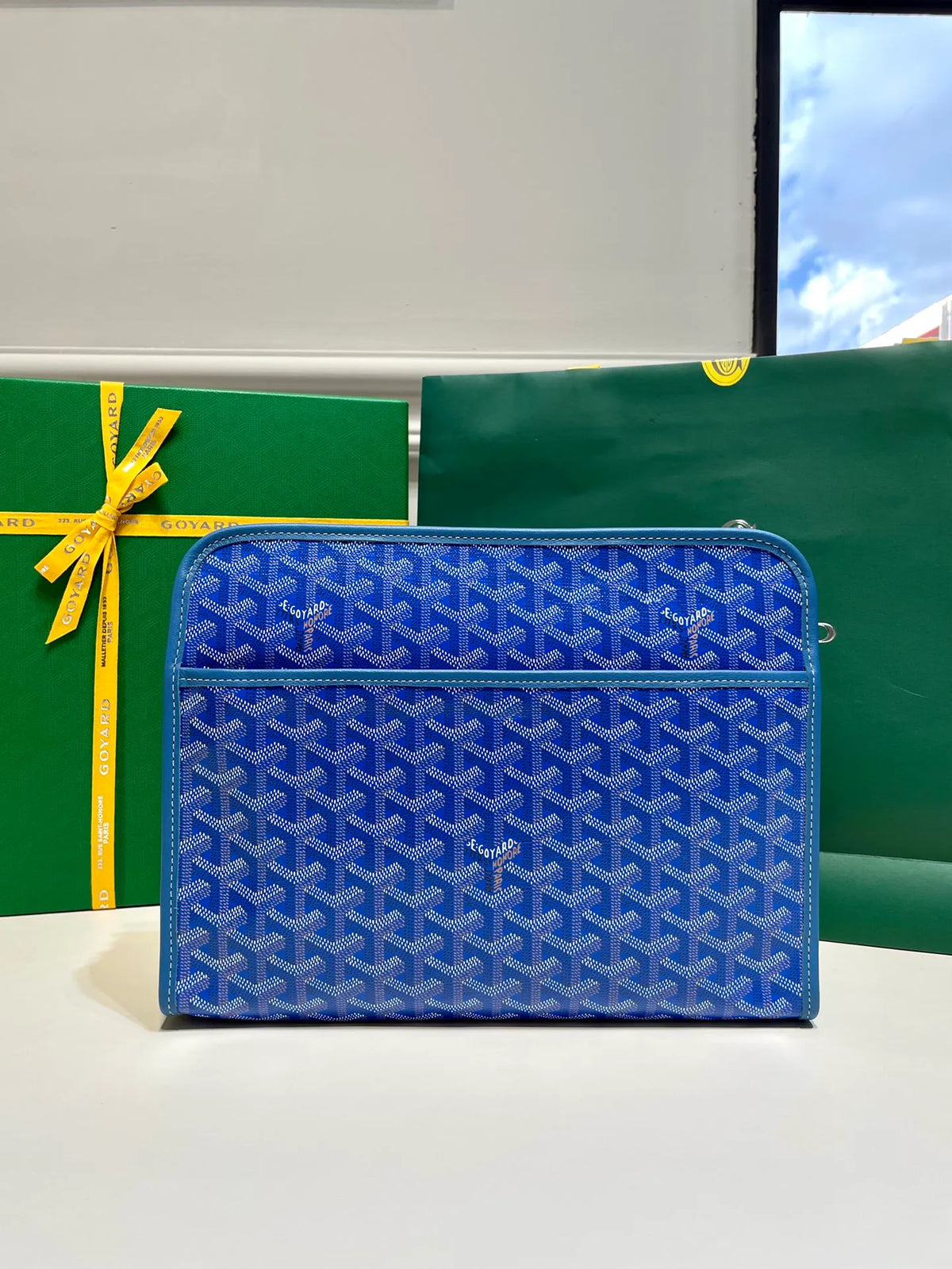 Goyard Jouvence GM Clutch Bag Coated Canvas Leather 8051