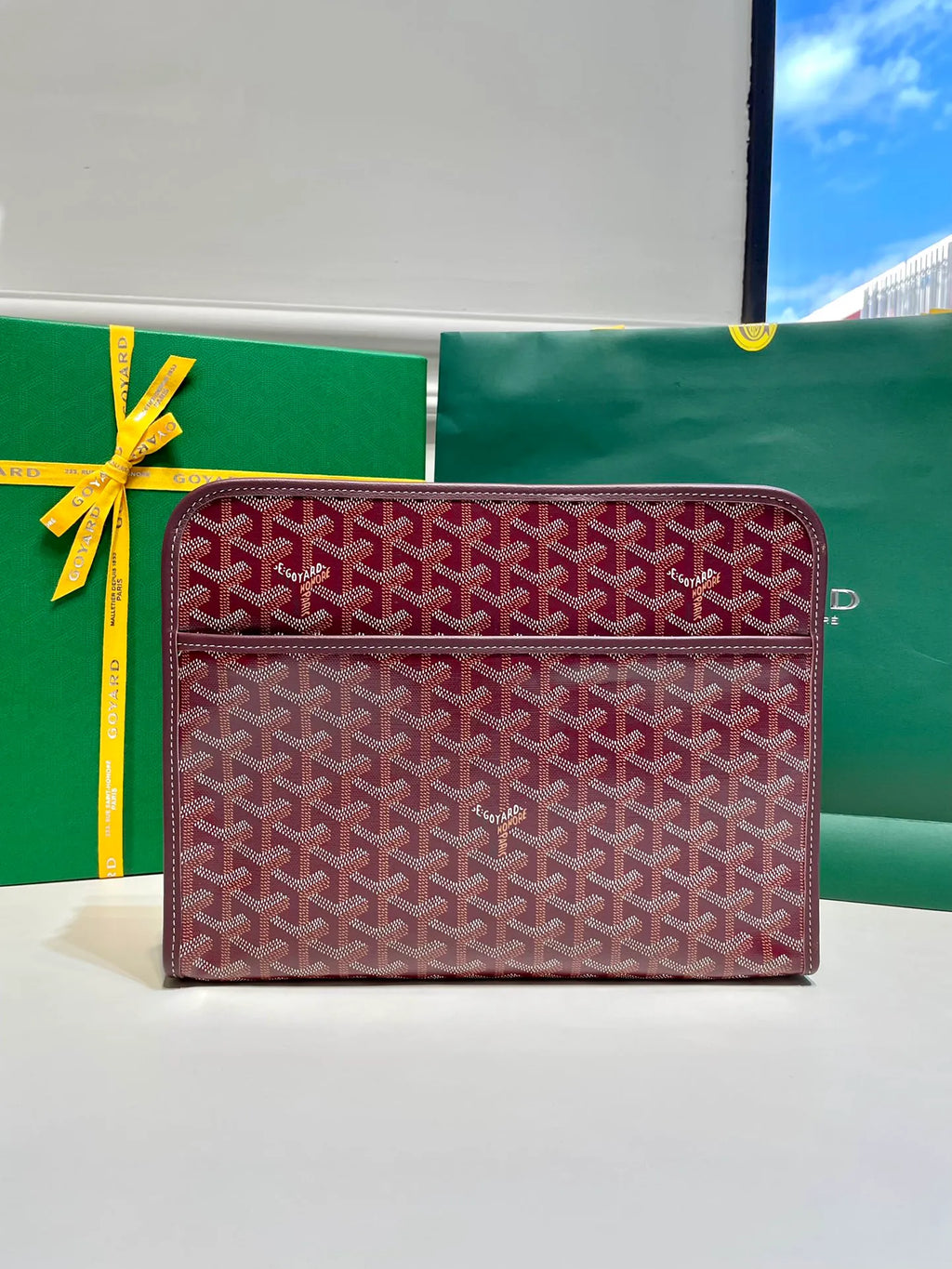 Goyard Jouvence GM Clutch Bag Coated Canvas Leather 8051