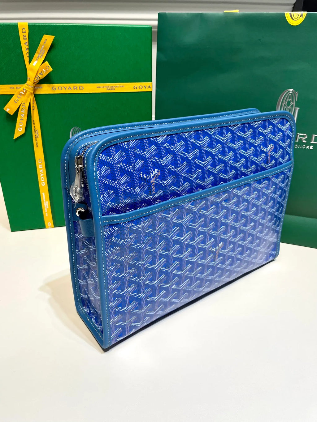 Goyard Jouvence GM Clutch Bag Coated Canvas Leather 8051