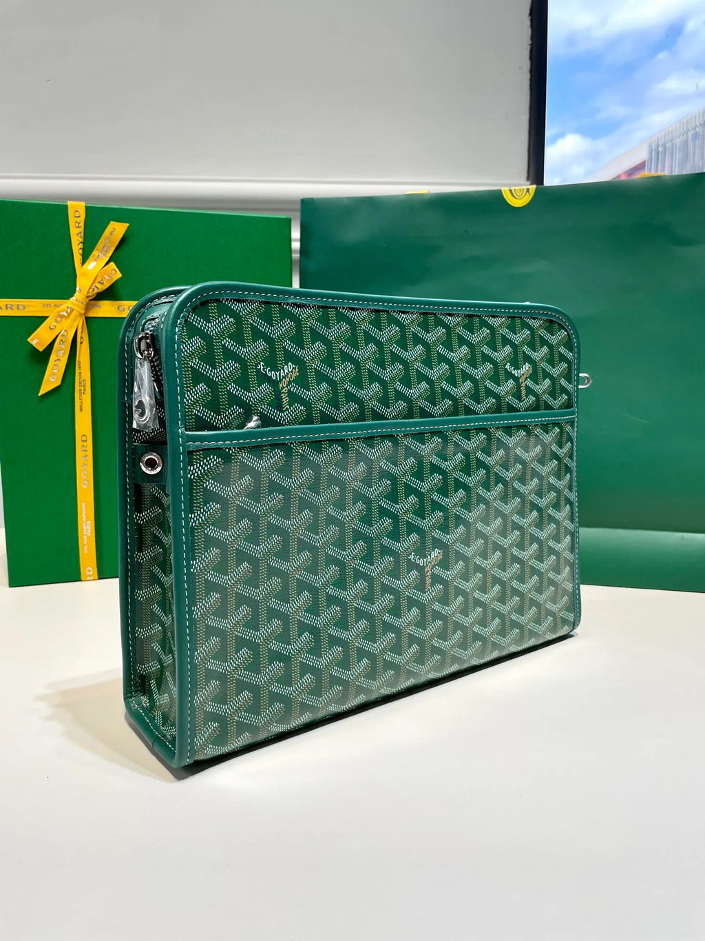 Goyard Jouvence GM Clutch Bag Coated Canvas Leather 8051