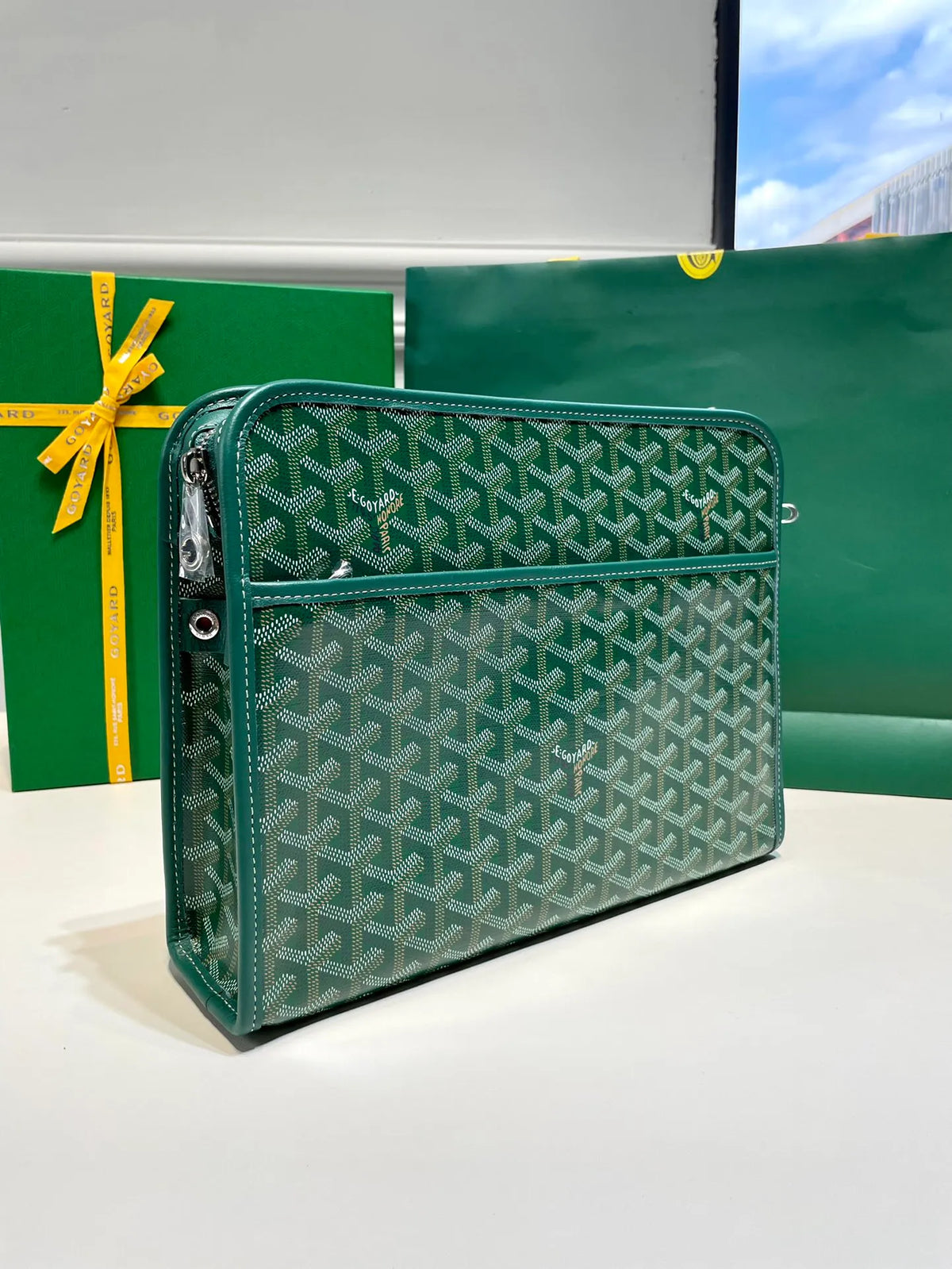 Goyard Jouvence GM Clutch Bag Coated Canvas Leather 8051