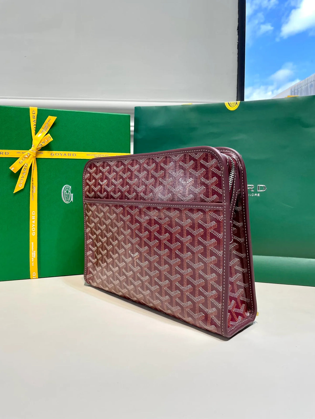 Goyard Jouvence GM Clutch Bag Coated Canvas Leather 8051