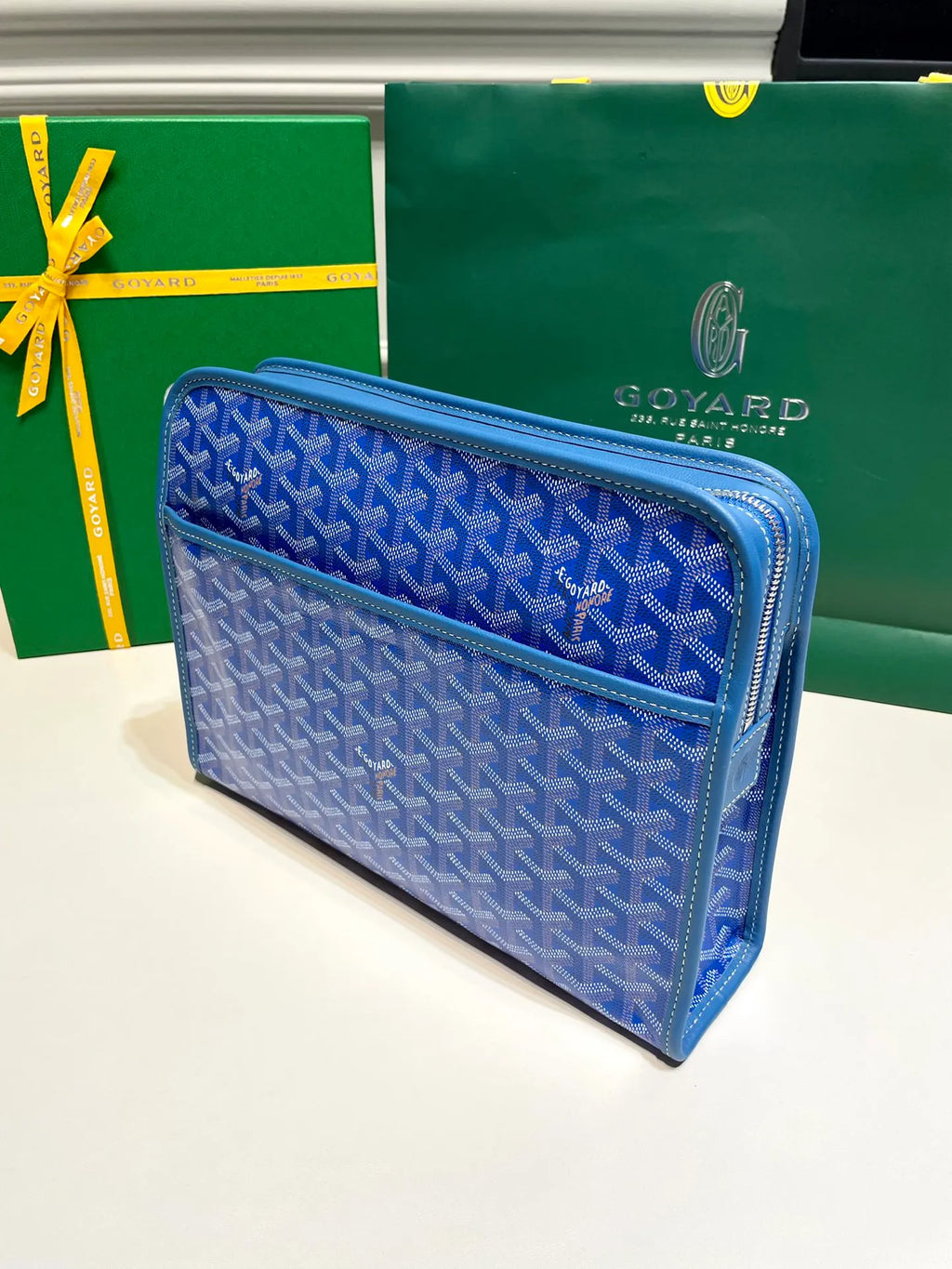 Goyard Jouvence GM Clutch Bag Coated Canvas Leather 8051