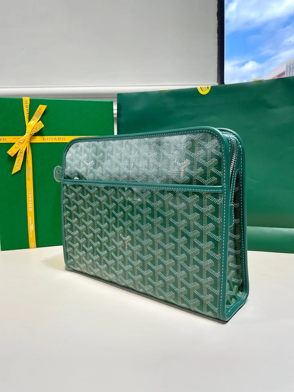 Goyard Jouvence GM Clutch Bag Coated Canvas Leather 8051