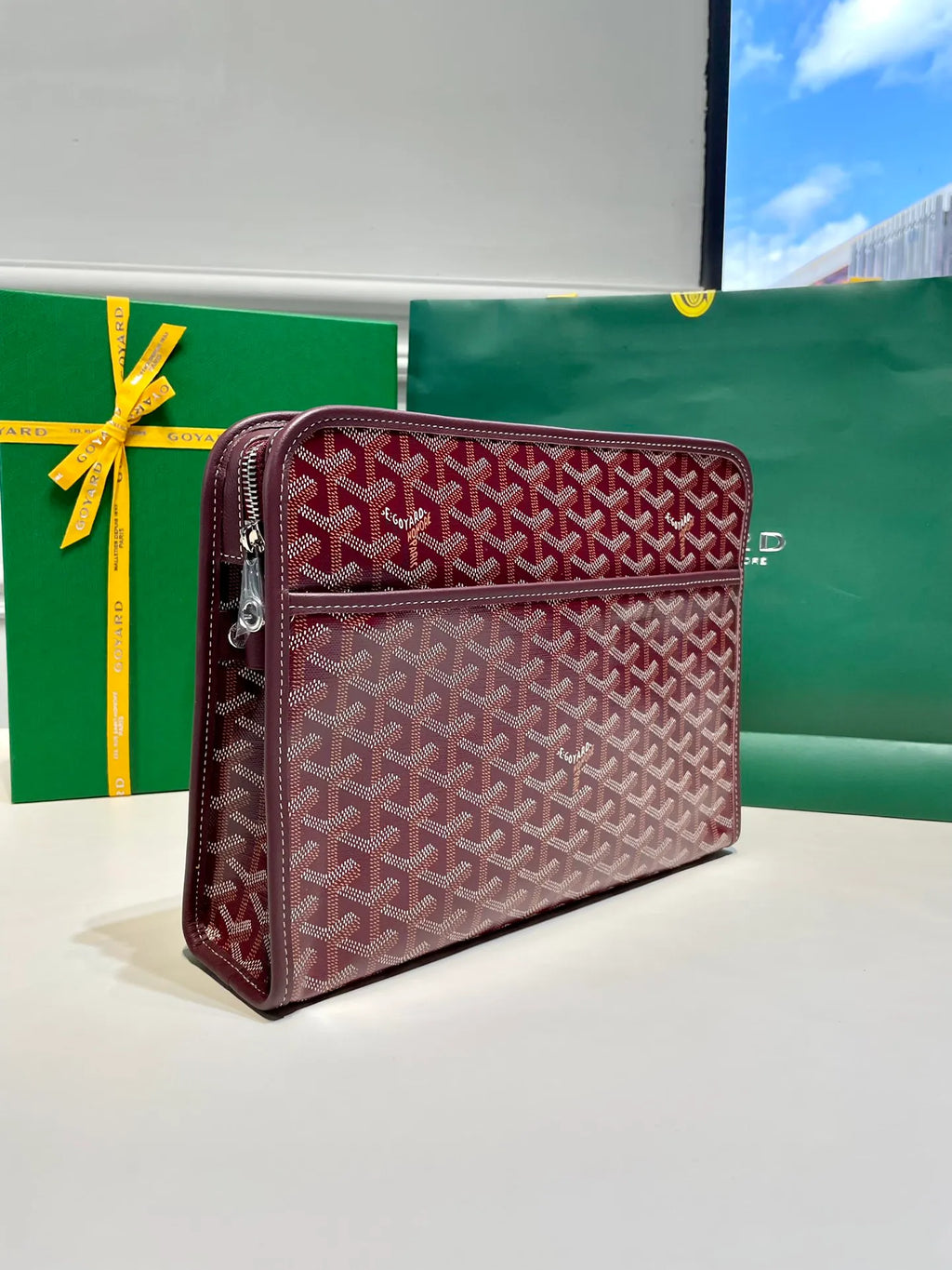 Goyard Jouvence GM Clutch Bag Coated Canvas Leather 8051
