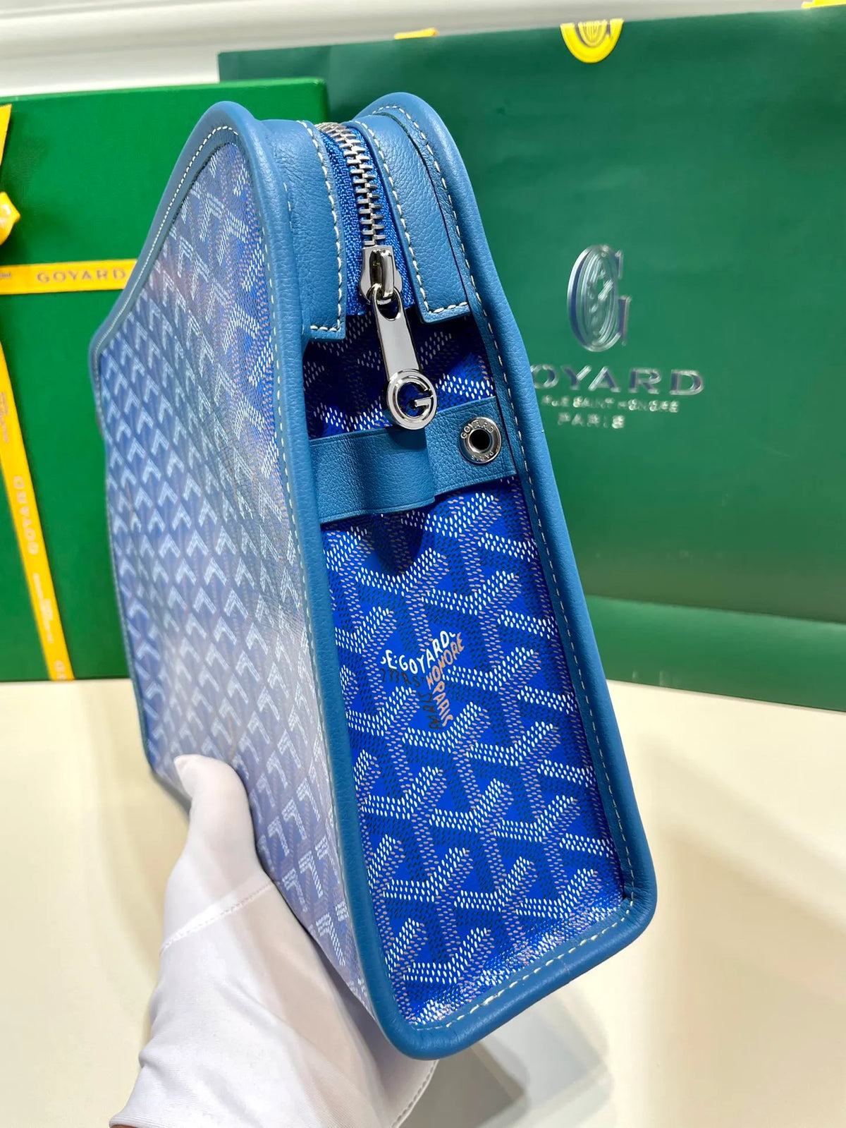 Goyard Jouvence GM Clutch Bag Coated Canvas Leather 8051