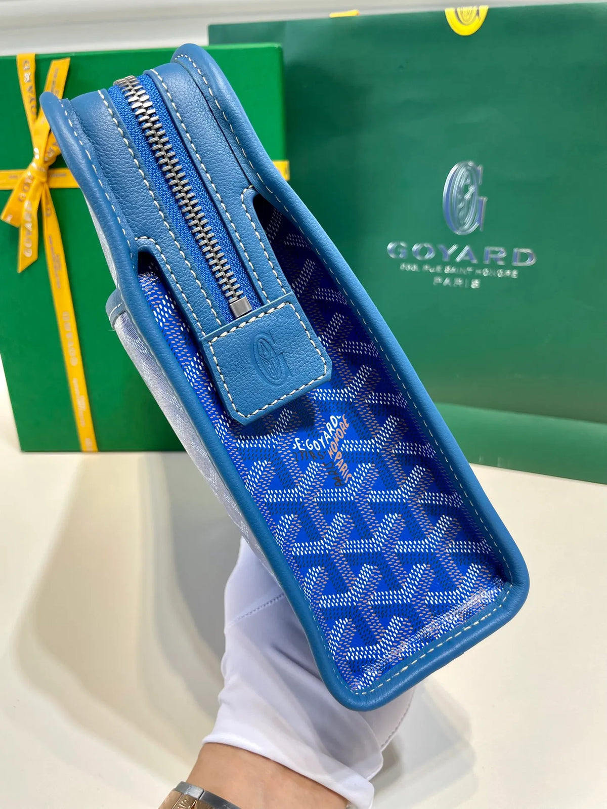 Goyard Jouvence GM Clutch Bag Coated Canvas Leather 8051