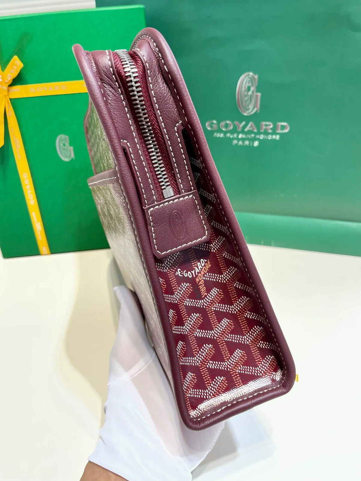 Goyard Jouvence GM Clutch Bag Coated Canvas Leather 8051