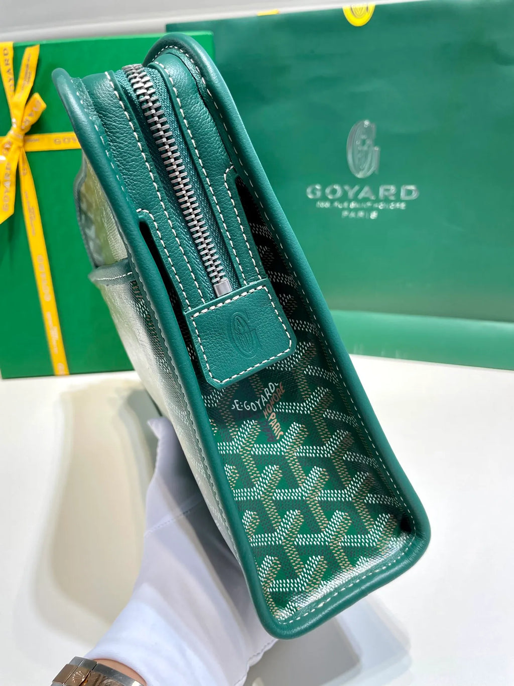 Goyard Jouvence GM Clutch Bag Coated Canvas Leather 8051