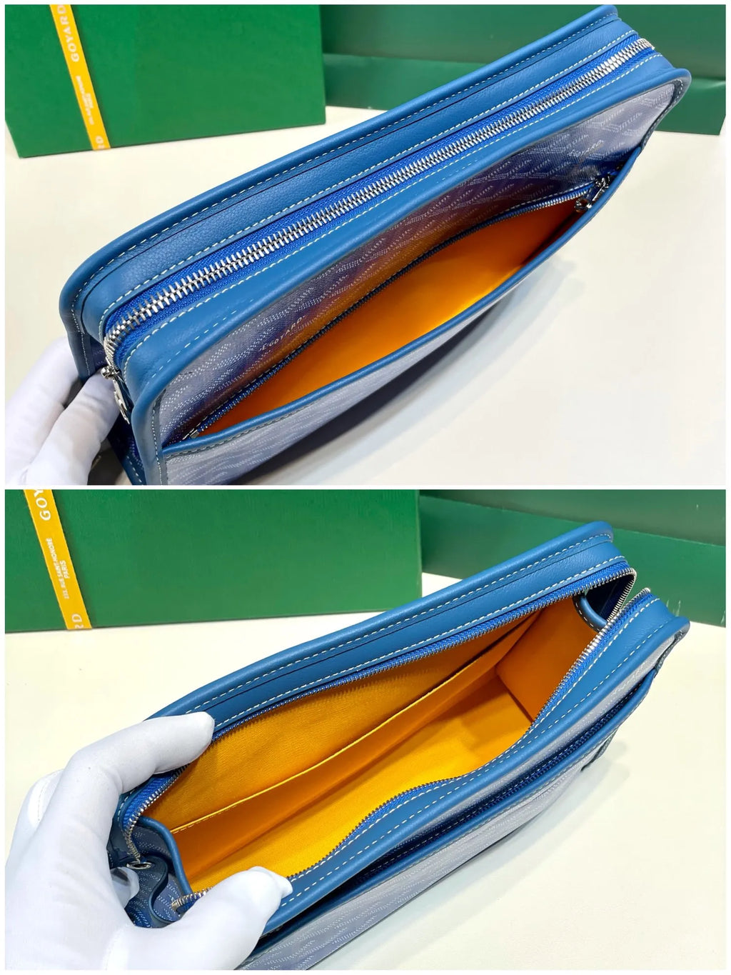 Goyard Jouvence GM Clutch Bag Coated Canvas Leather 8051