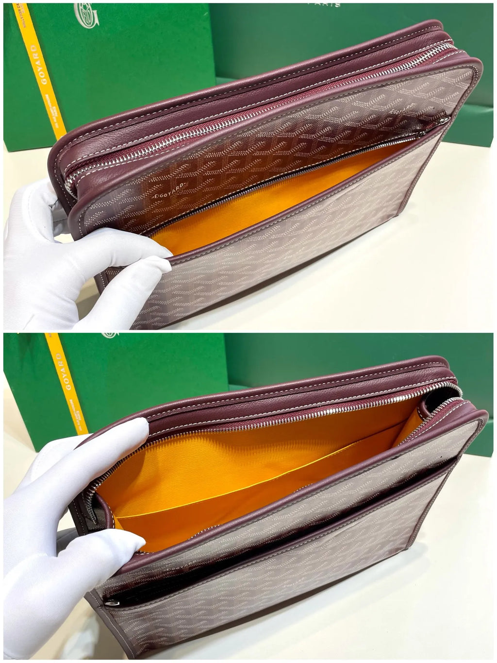 Goyard Jouvence GM Clutch Bag Coated Canvas Leather 8051