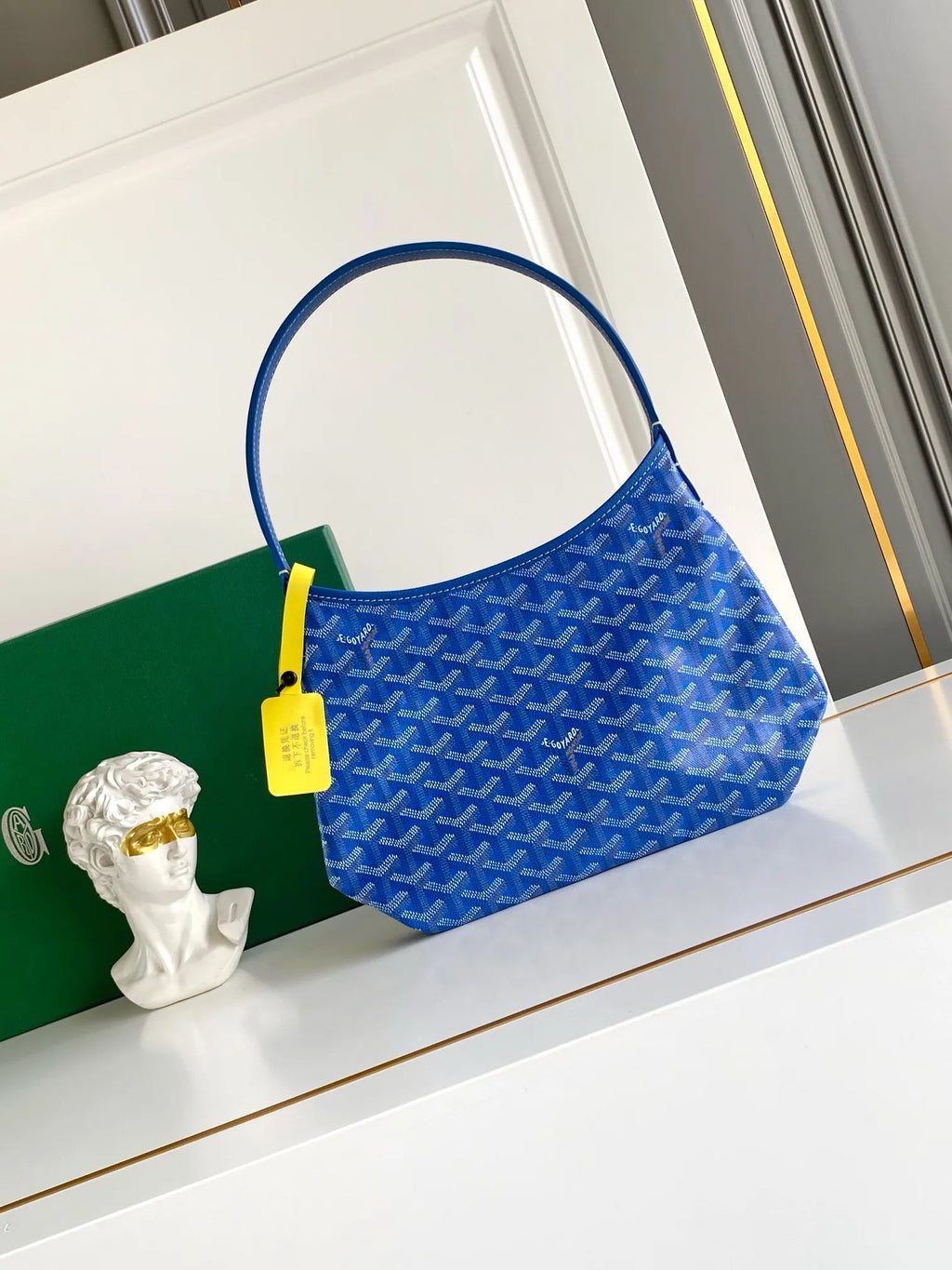 Goyard Mini Hobo Bag Coated Canvas Leather