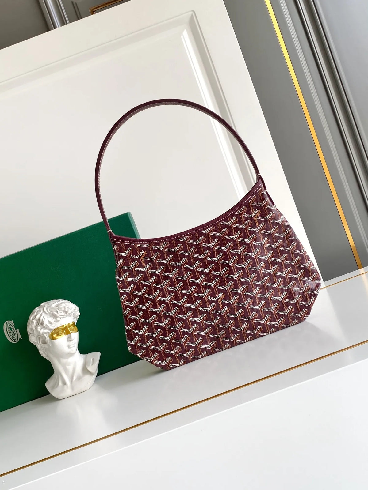Goyard Mini Hobo Bag Coated Canvas Leather 236715