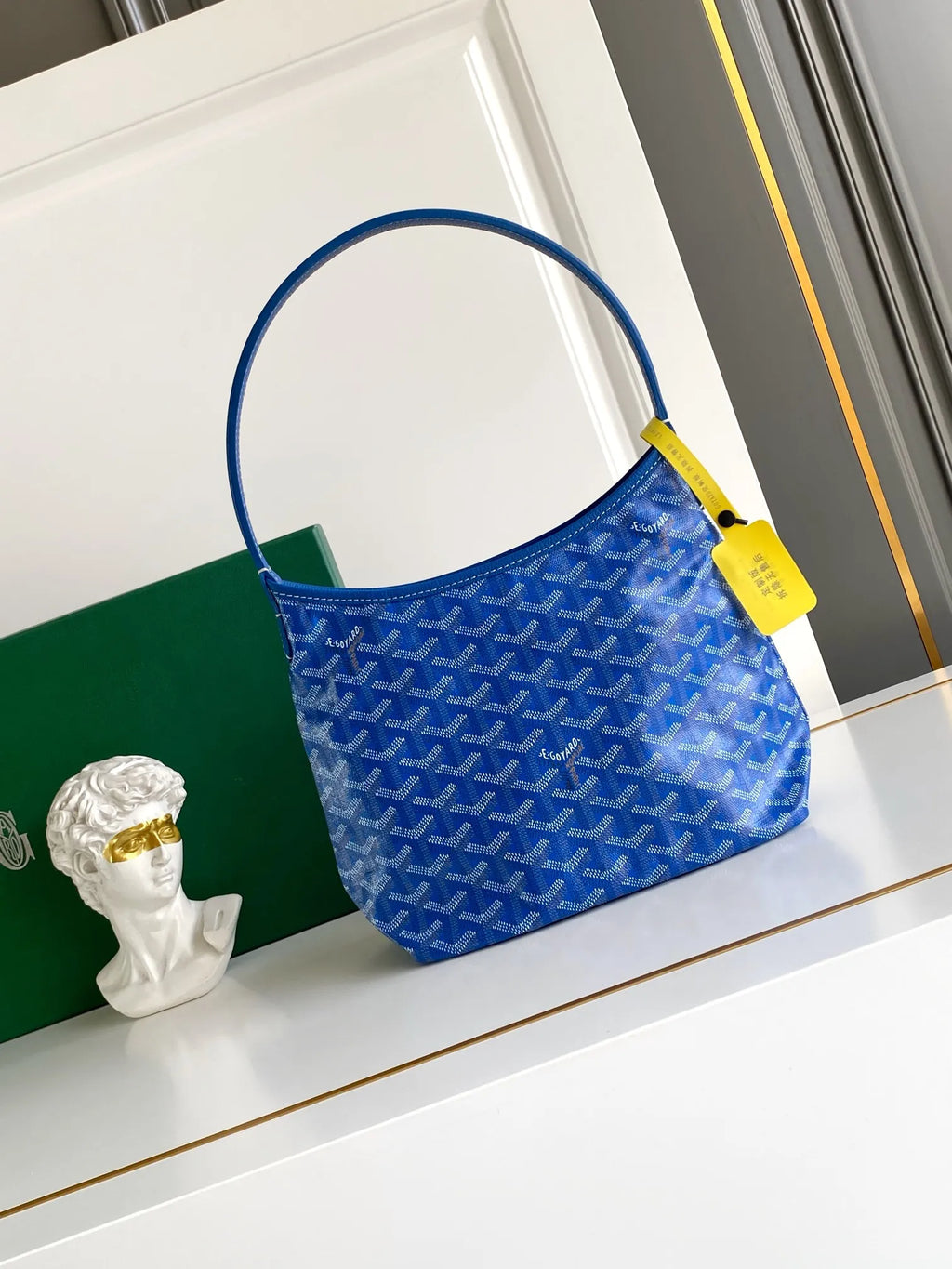 Goyard Mini Hobo Bag Coated Canvas Leather