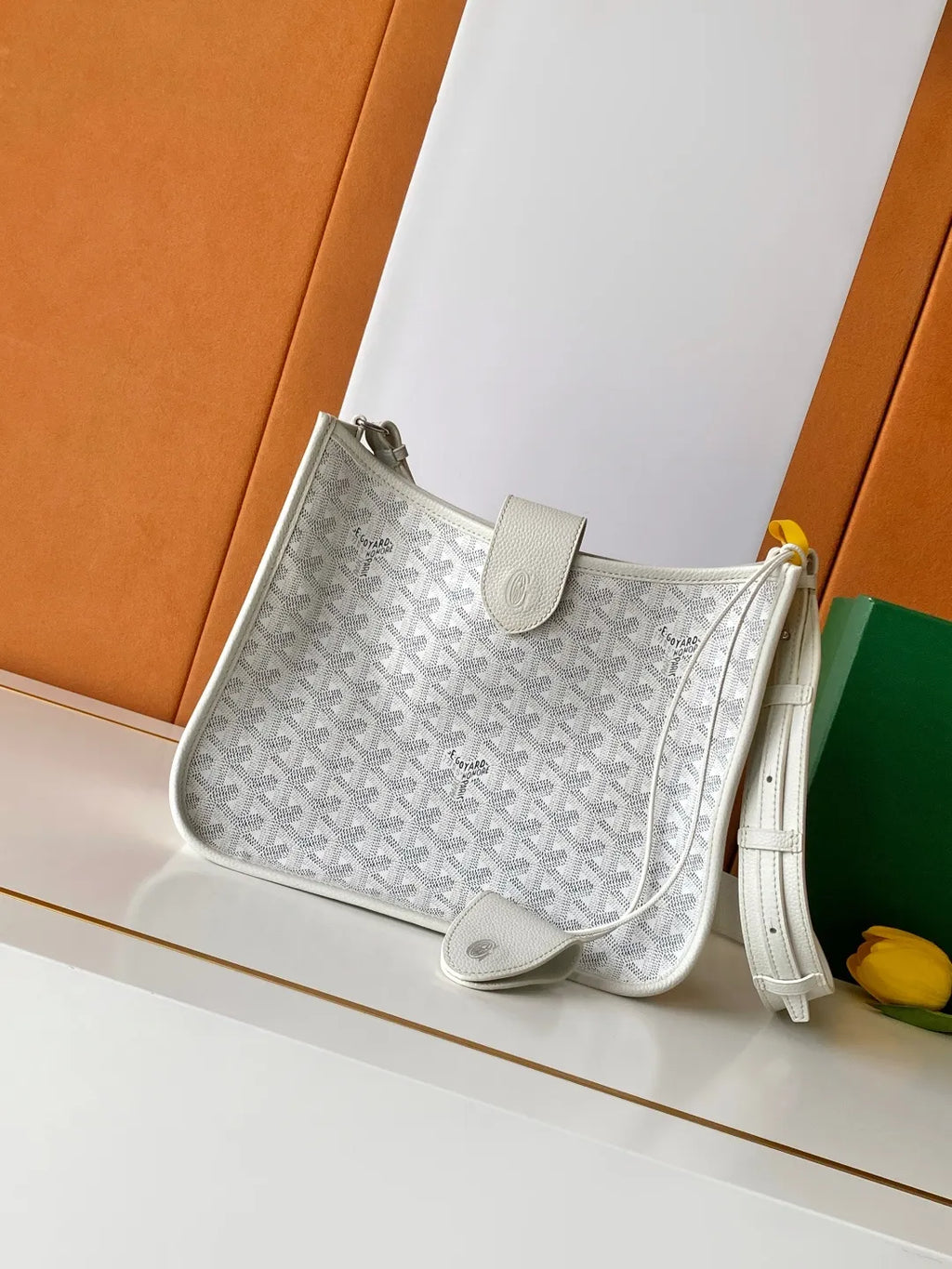 Goyard Musette Crossbody Bag Coated Canvas Leather 8319