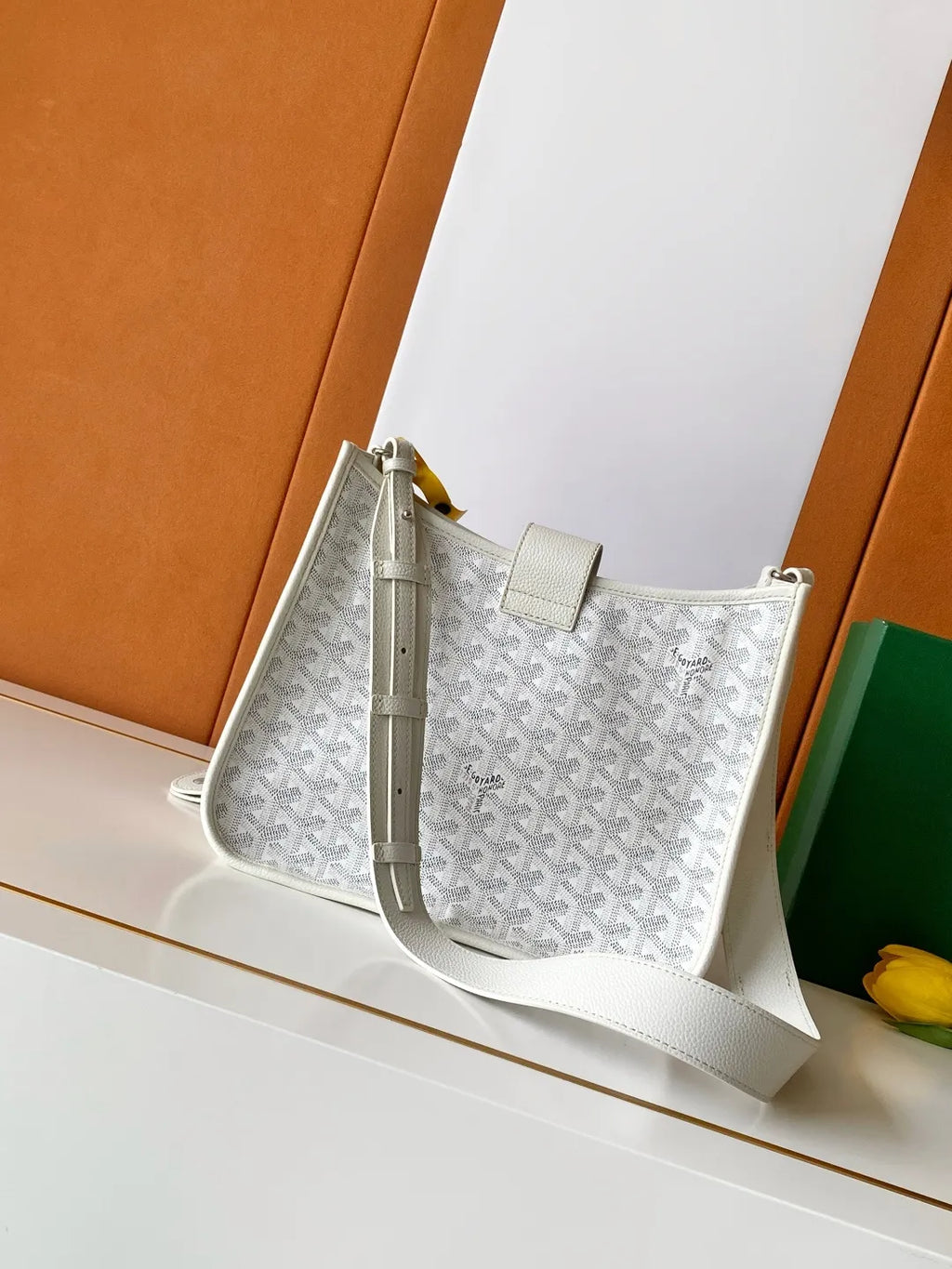 Goyard Musette Crossbody Bag Coated Canvas Leather 8319