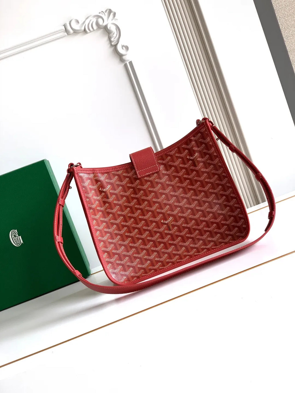 Goyard Musette PM Messenger Bag Coated Canvas Leather 8018