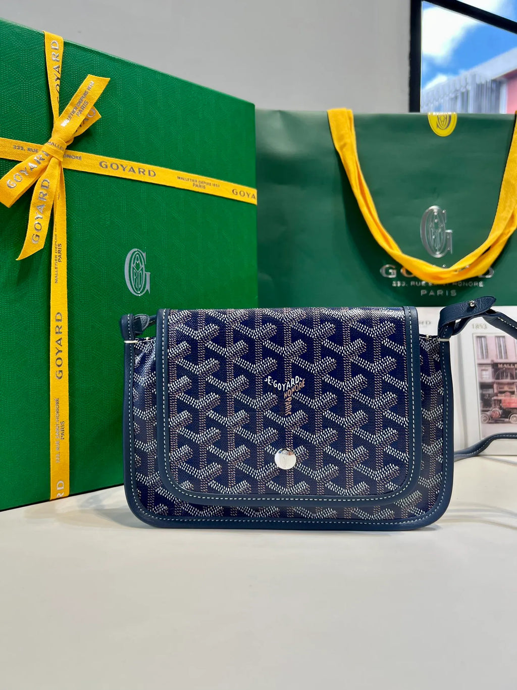 Goyard Plumet Envelope Bag Coated Canvas Leather 8015