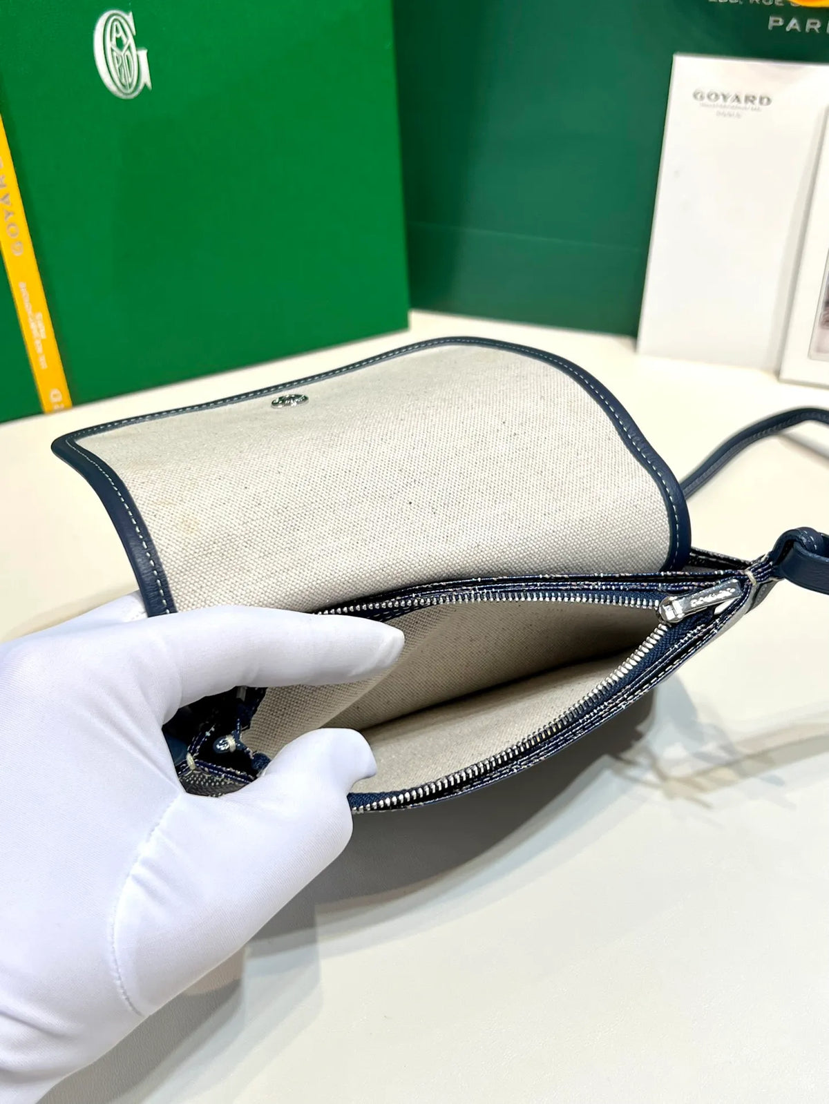 Goyard Plumet Envelope Bag Coated Canvas Leather 8015
