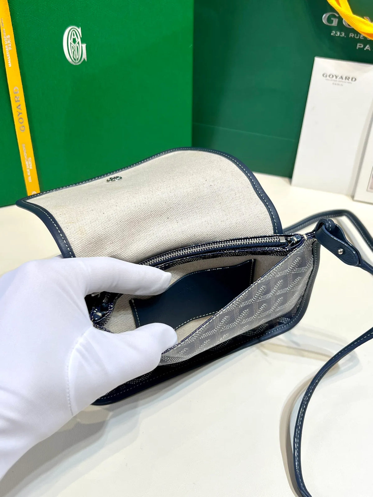 Goyard Plumet Envelope Bag Coated Canvas Leather 8015
