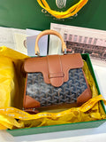 Goyard Saigon Mini Handbag Coated Canvas Leather 8005
